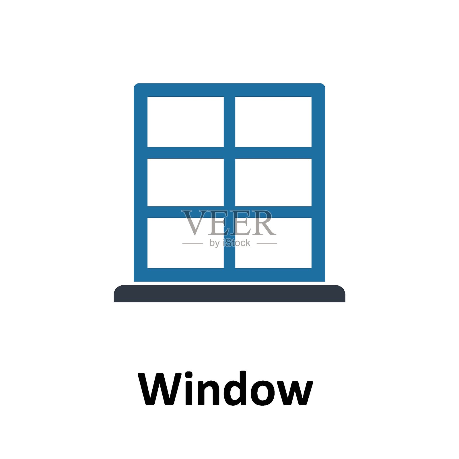 可编辑的窗口矢量图标插画图片素材