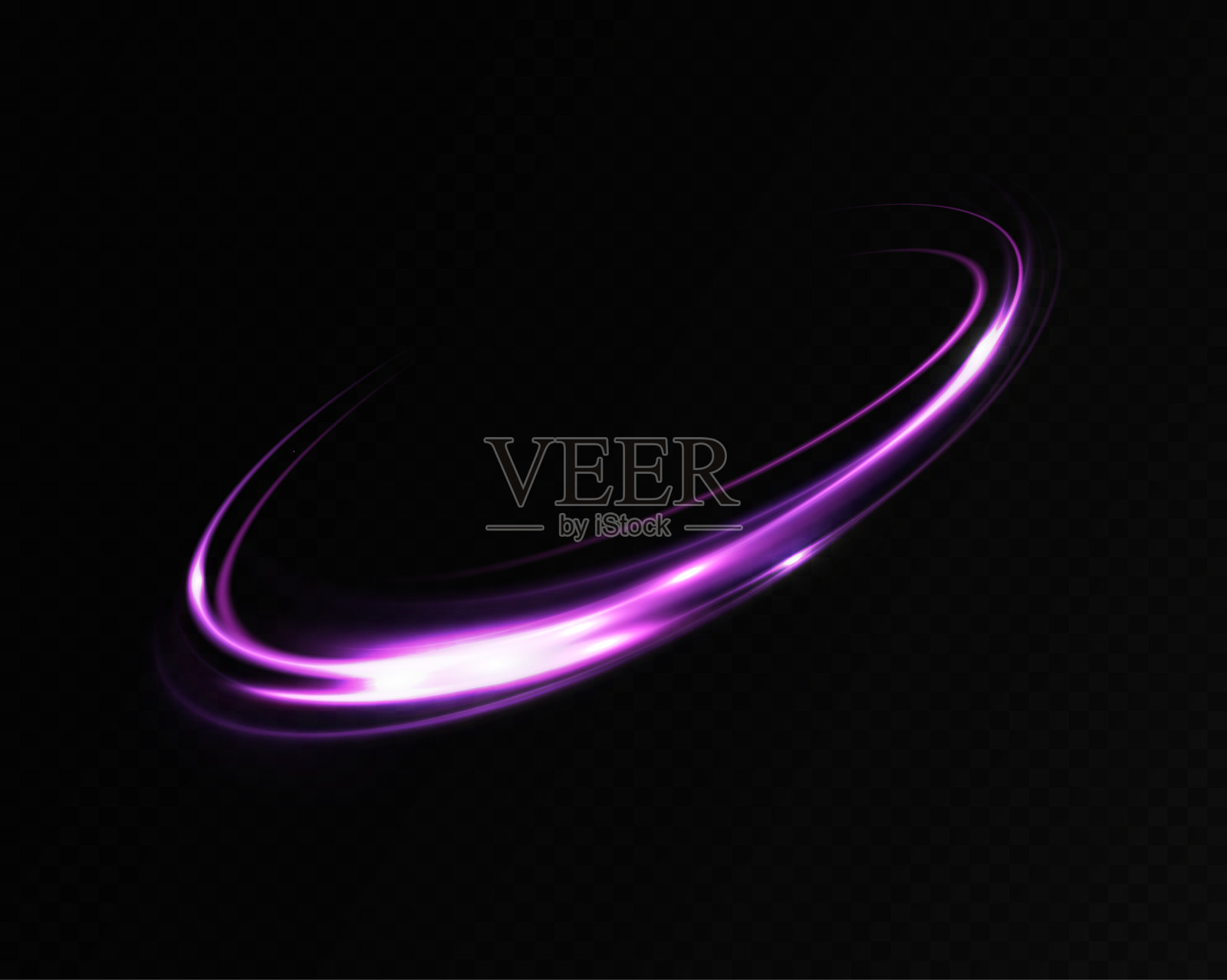 圆形光轨。红色霓虹光圈。红色发光光环旋转。插画图片素材