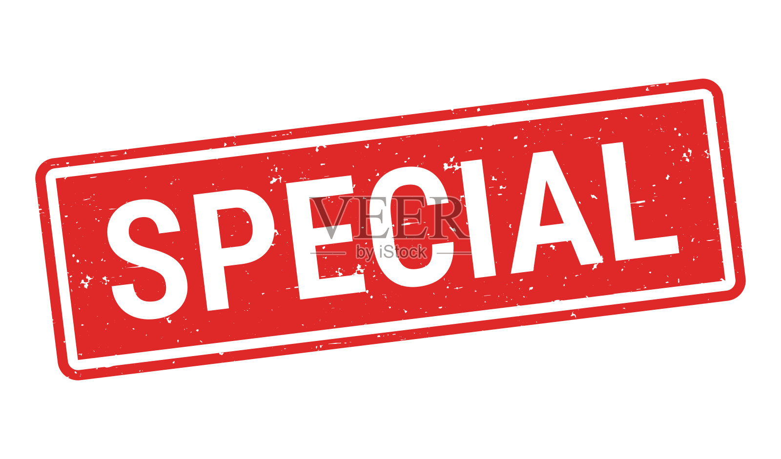 特别 - 白色背景上的红色橡胶印章插画图片素材