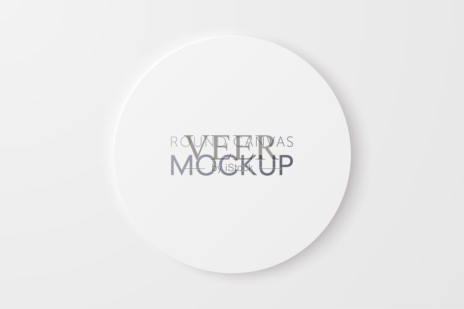 白色干净的圆形画布矢量模型。理想用于展示圆形艺术作品、标志、海报和设计元素。白色空白按钮。插画图片素材