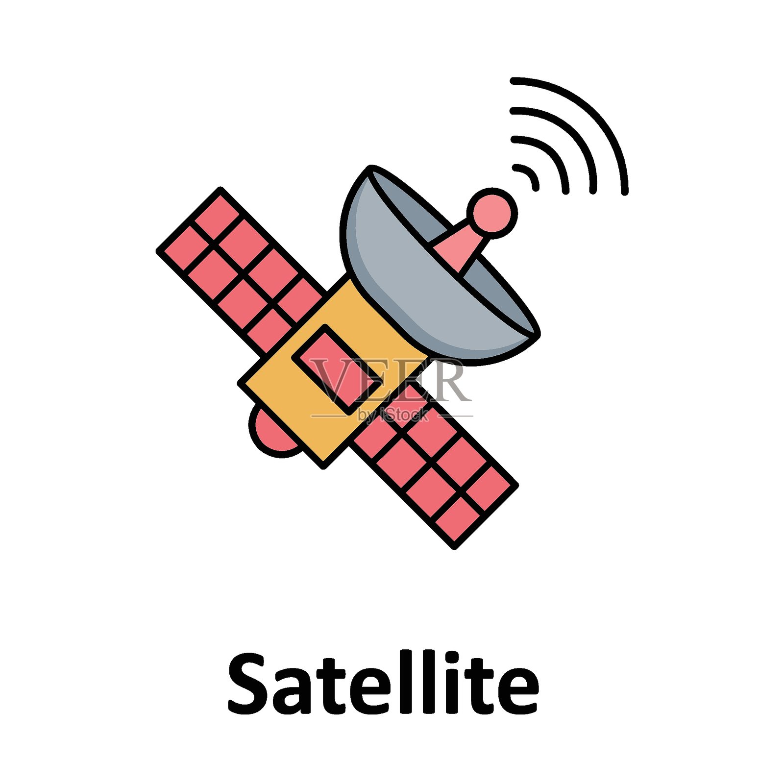 Satellite vector icon which can easily modify or edit插画图片素材