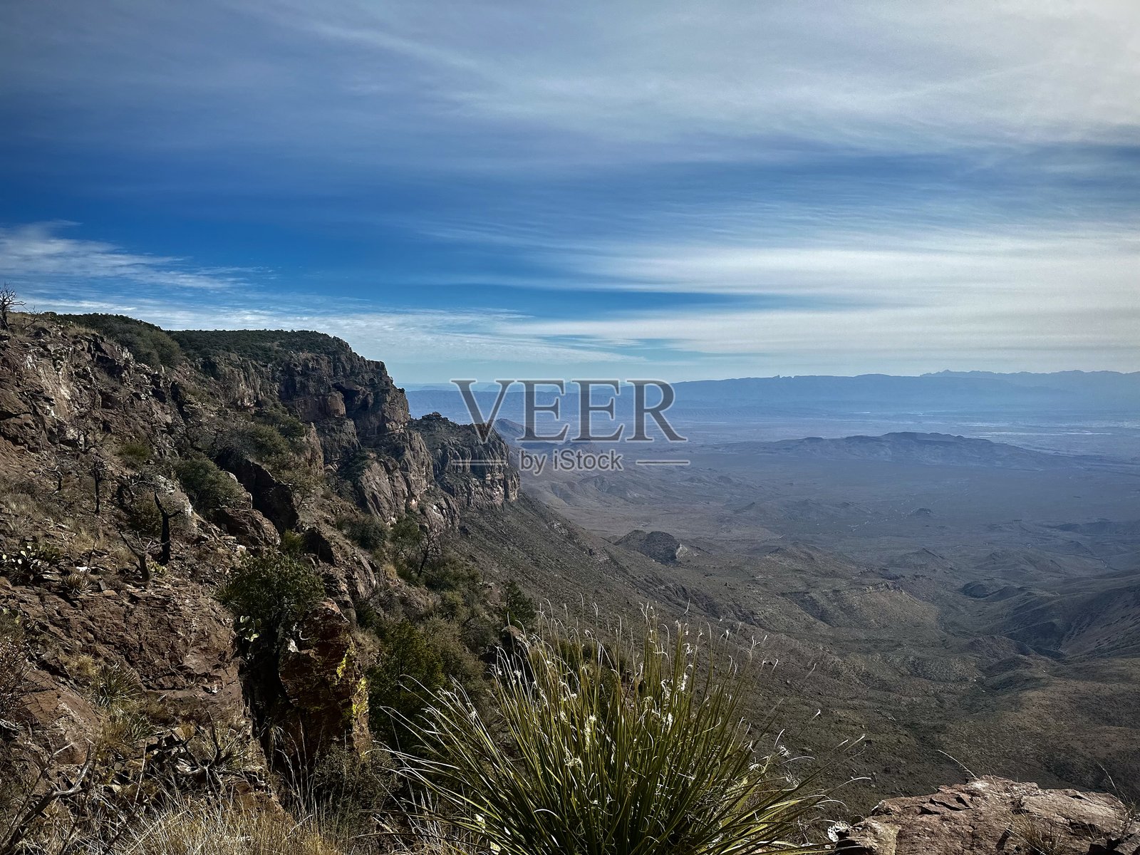 广阔的沙漠景观（德克萨斯州大弯国家公园，美国）照片摄影图片