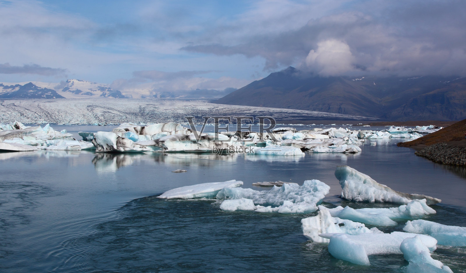 冰岛 - 约库萨尔龙 - 冰川河湖照片摄影图片