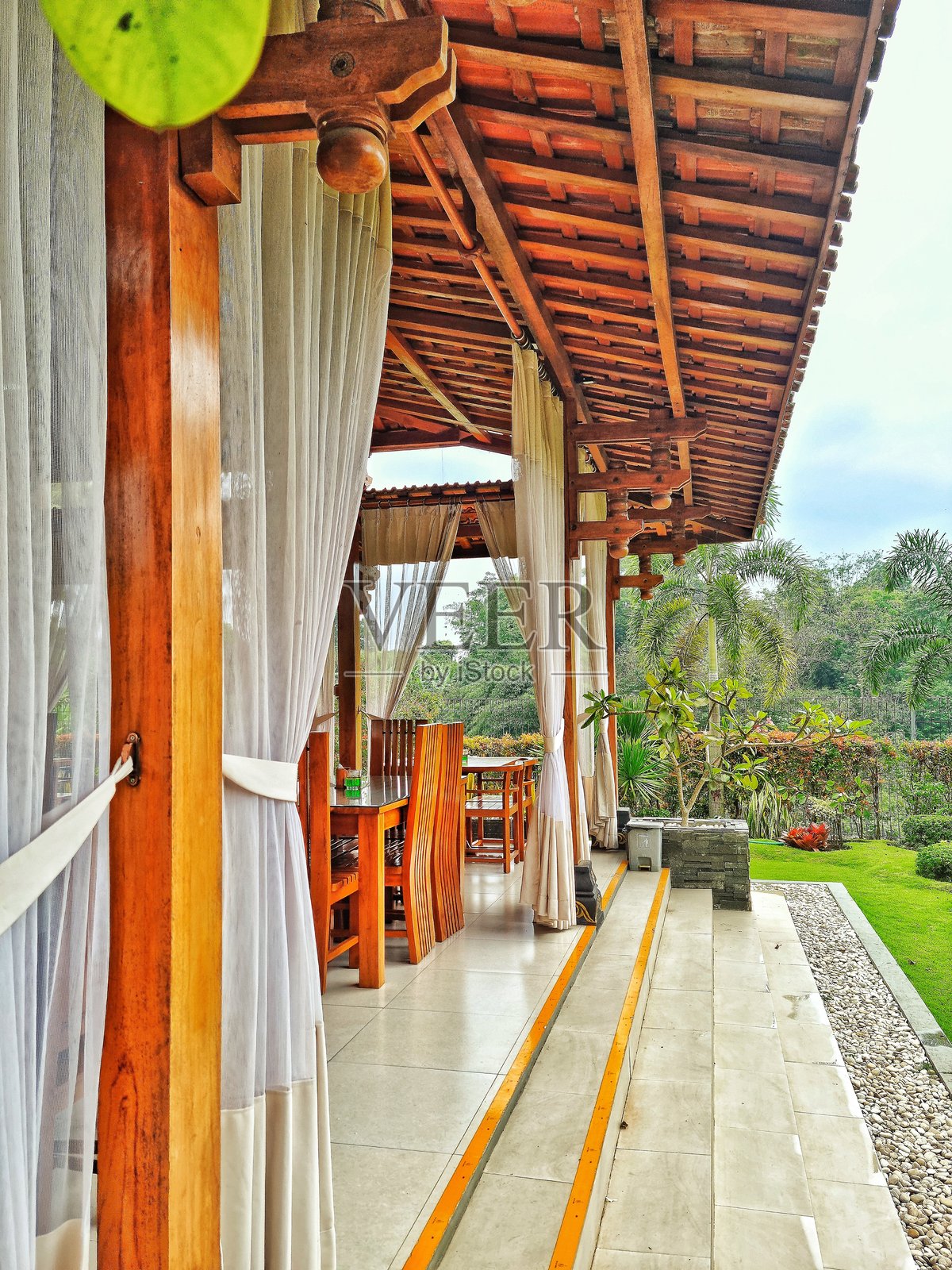 典型的爪哇式住宅室内设计照片摄影图片