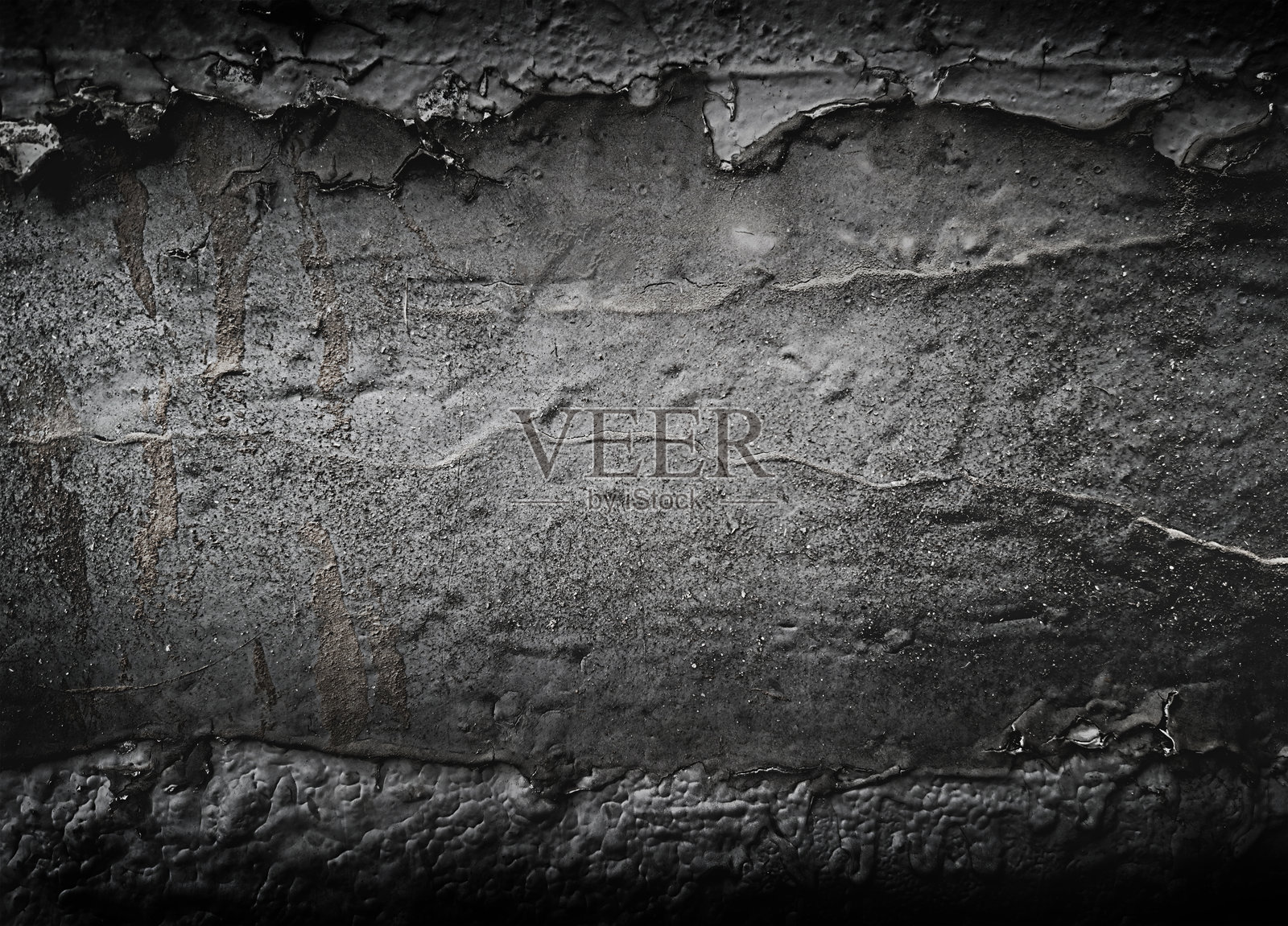 剥落涂层的破损墙壁的暗纹理照片摄影图片