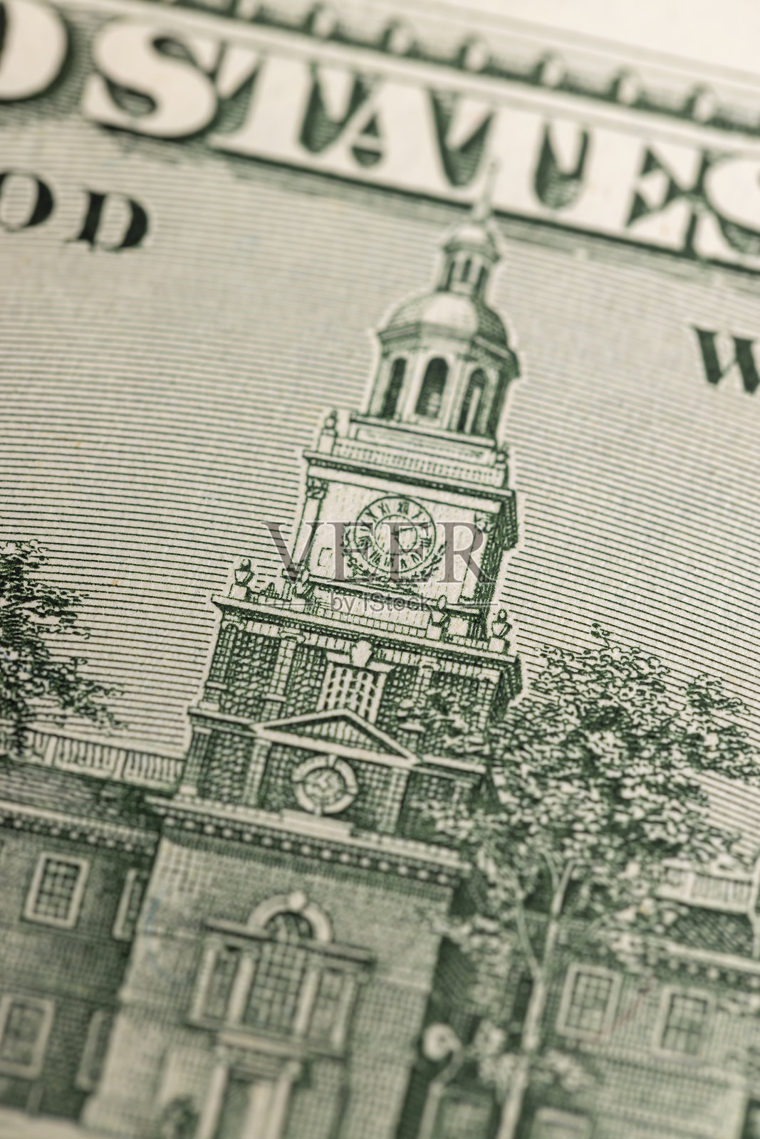 带有钞票细节的百元大楼照片摄影图片