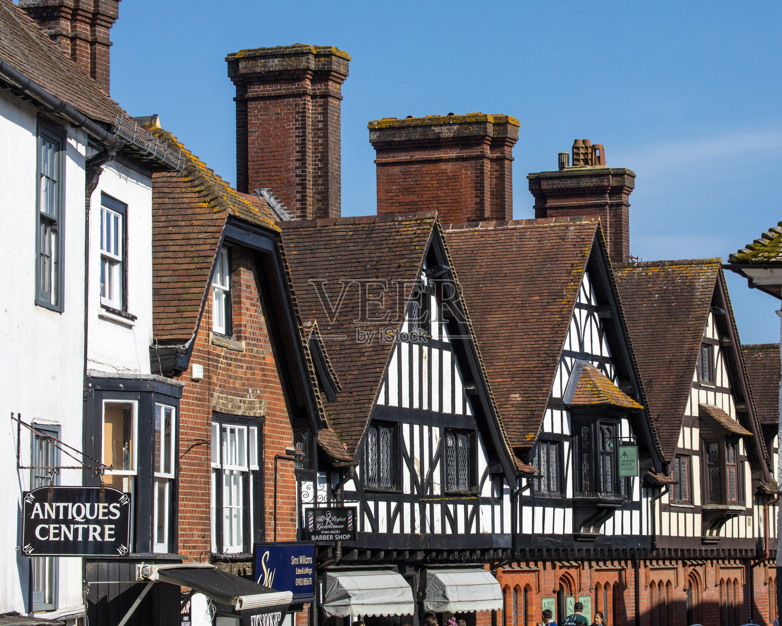 阿伦德尔，西萨塞克斯的高街建筑照片摄影图片