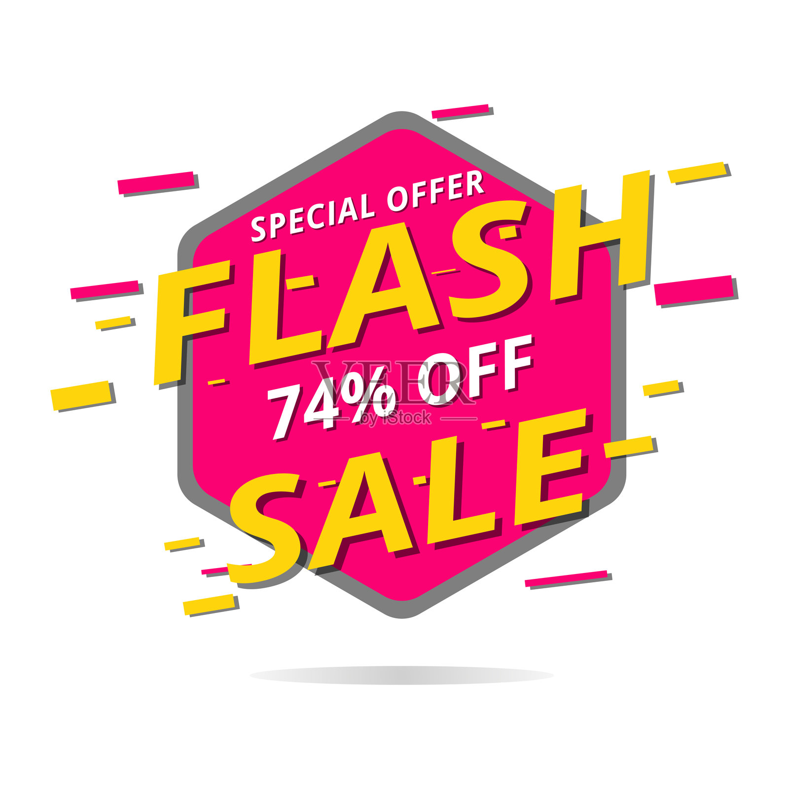 折扣横幅，74%优惠插画图片素材