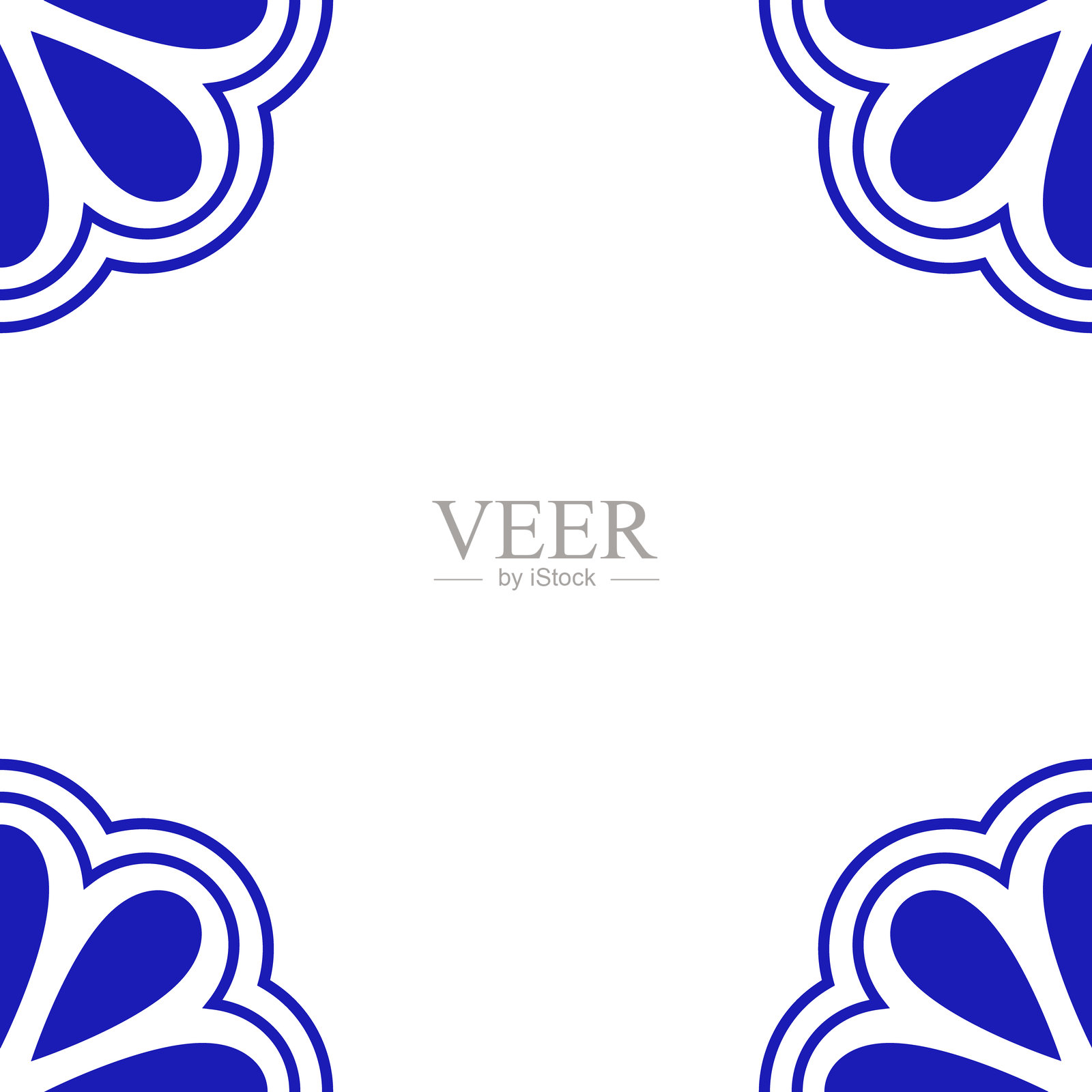 普埃布拉的塔拉维拉经典墨西哥瓷砖。蓝色蕾丝插画图片素材