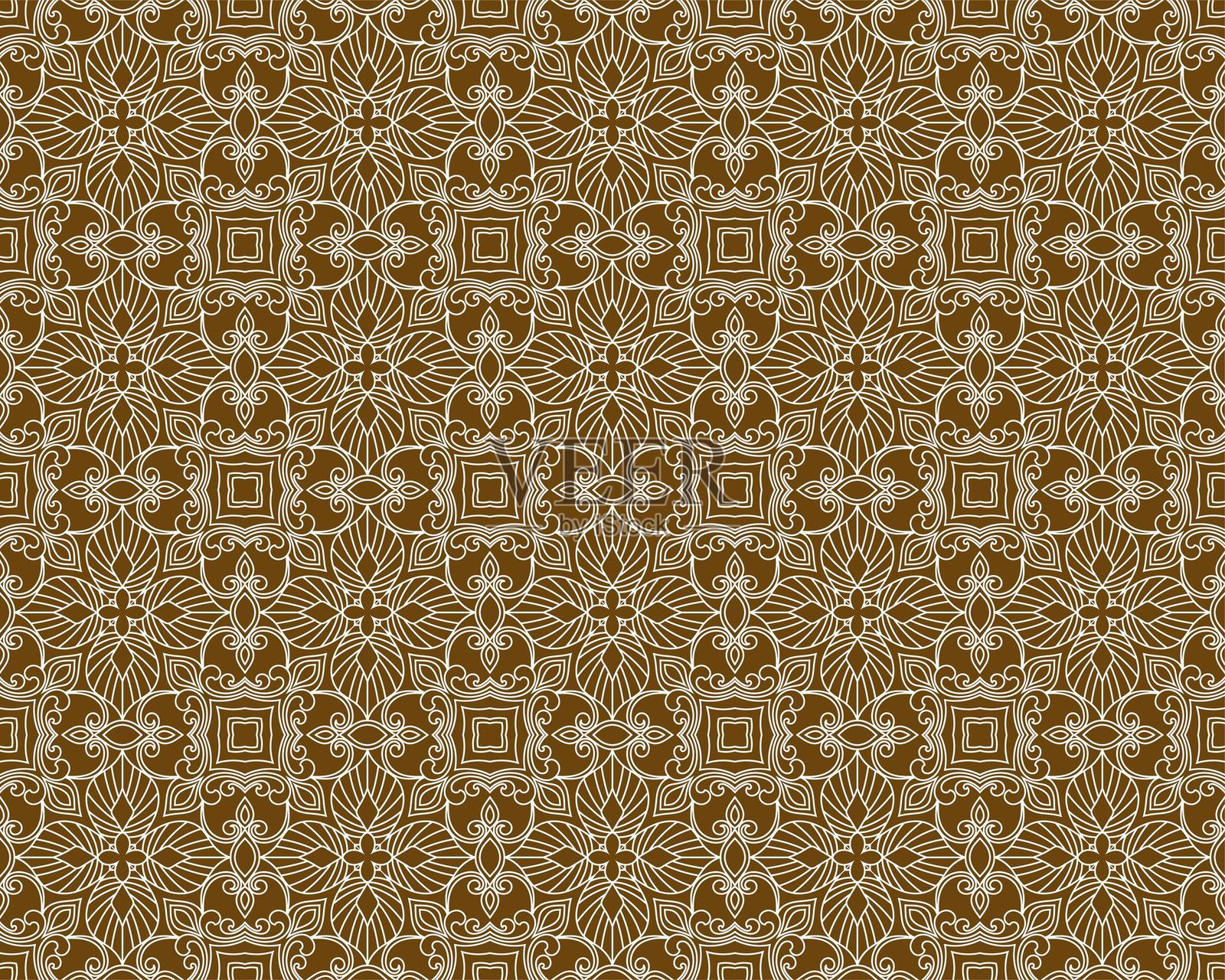 白色无缝图案，抽象花朵，蕾丝面料插画图片素材