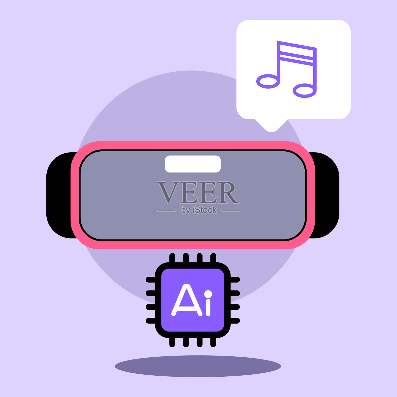 创新的人工智能技术用于互动音乐体验插画图片素材