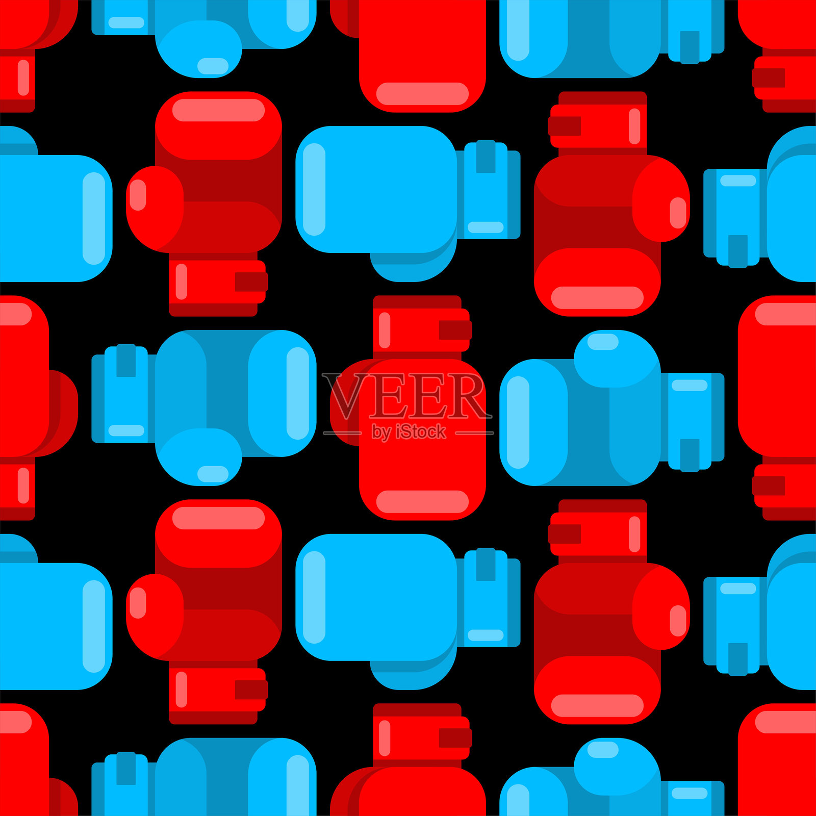 拳击手套图案无缝。拳击配件背景。拳击服纹理插画图片素材