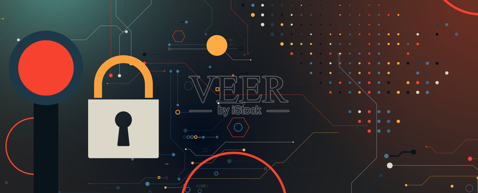 网络安全锁图标背景插画图片素材