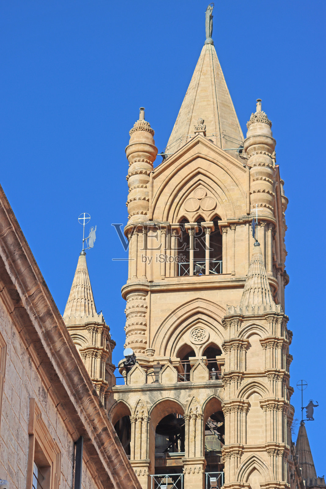 意大利西西里岛巴勒莫的巴勒莫大教堂。细节照片摄影图片