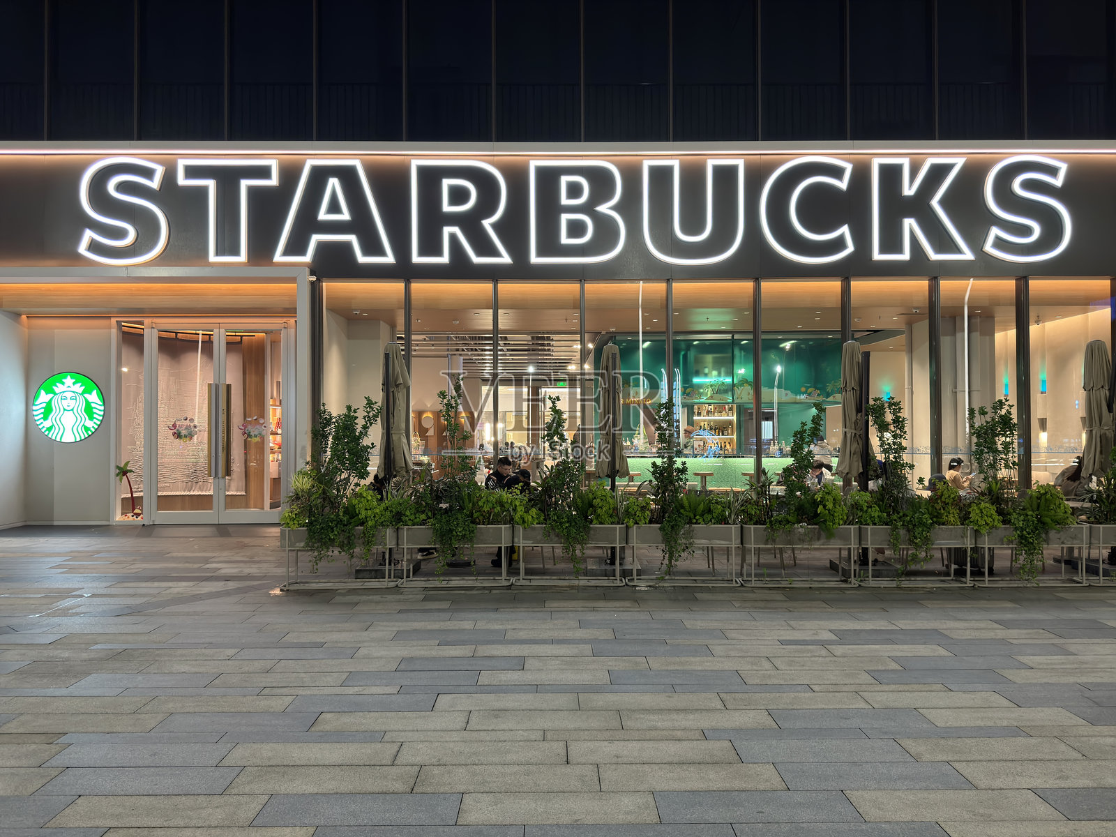 星巴克店面外观照片摄影图片