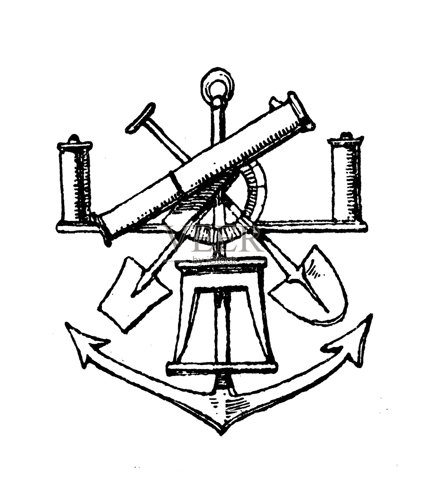 土木工程学校符号物件装饰，装饰元素，设计元素插画图片素材