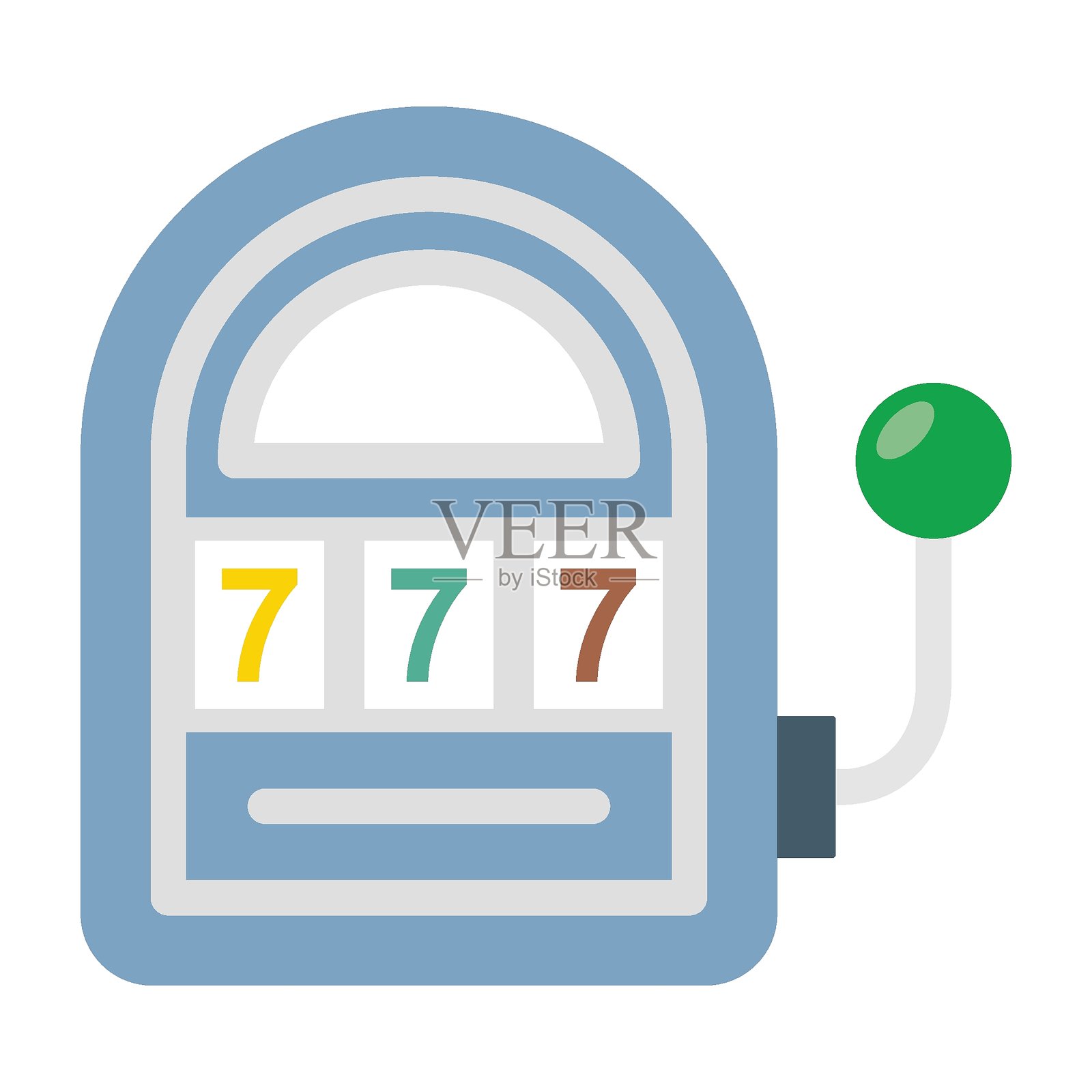 赌场游戏，赌场机器 彩色孤立矢量图标，易于修改或编辑插画图片素材