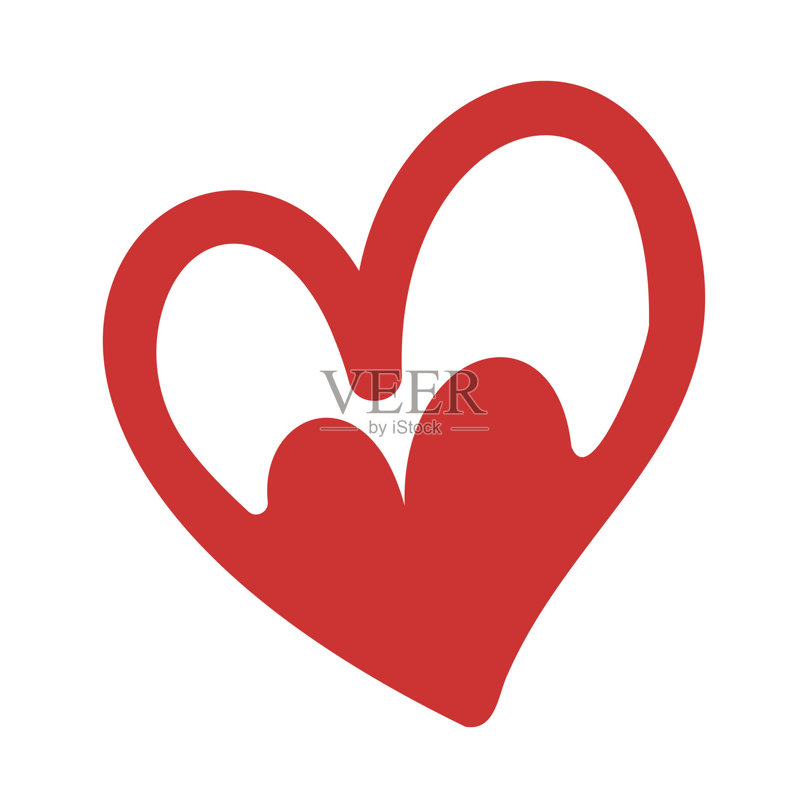 双超级心形图标插画图片素材