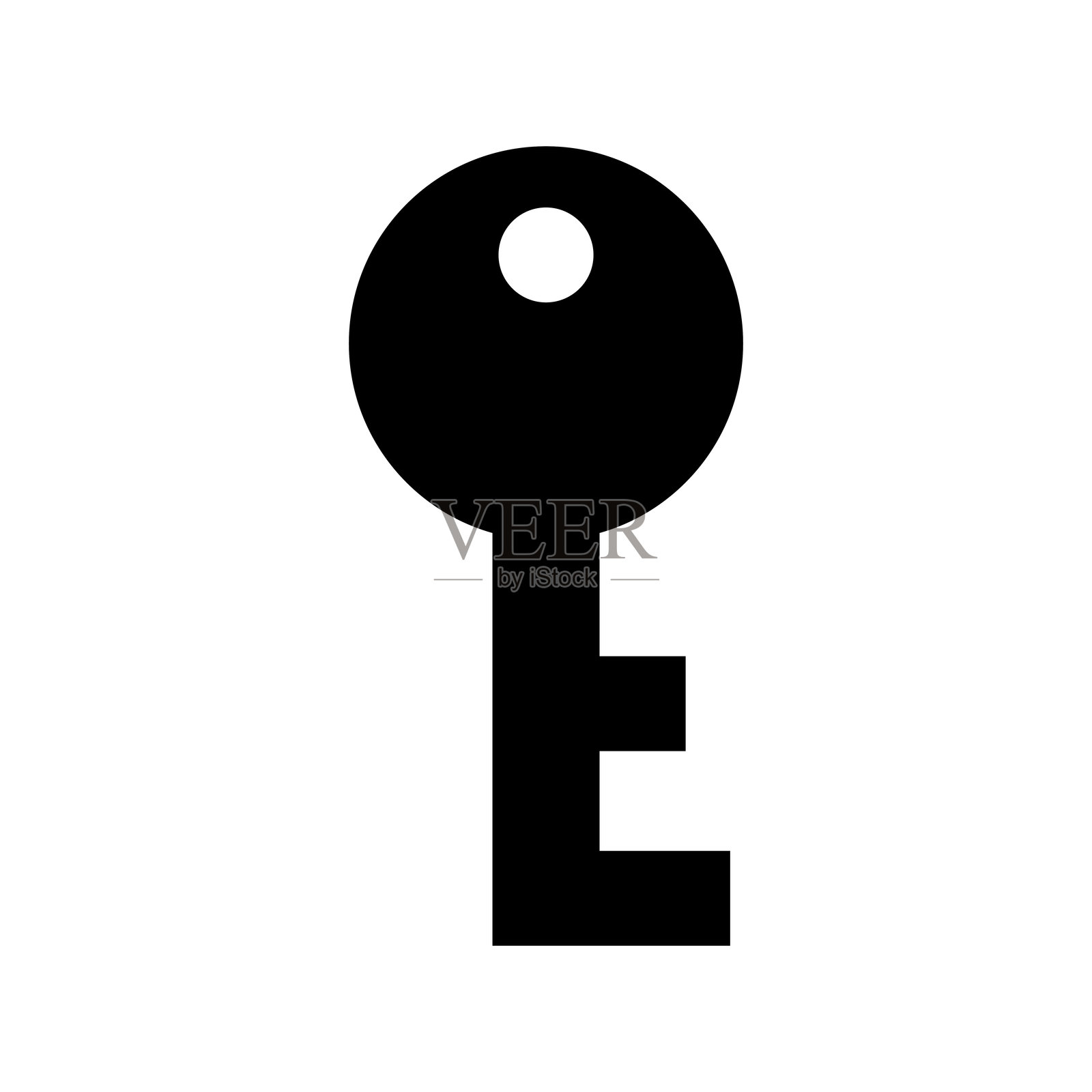 扁平图标风格的钥匙图标插画图片素材