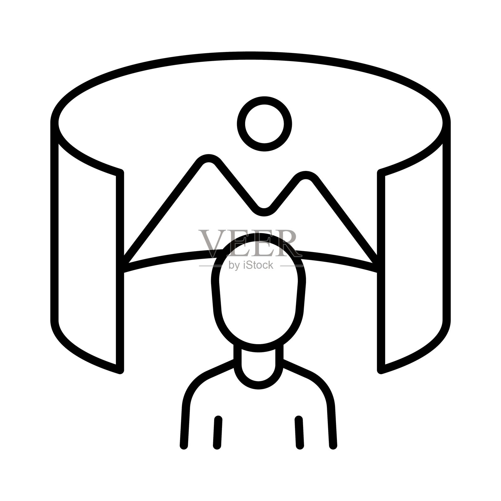 全景矢量轮廓图标。EPS 10 文件插画图片素材