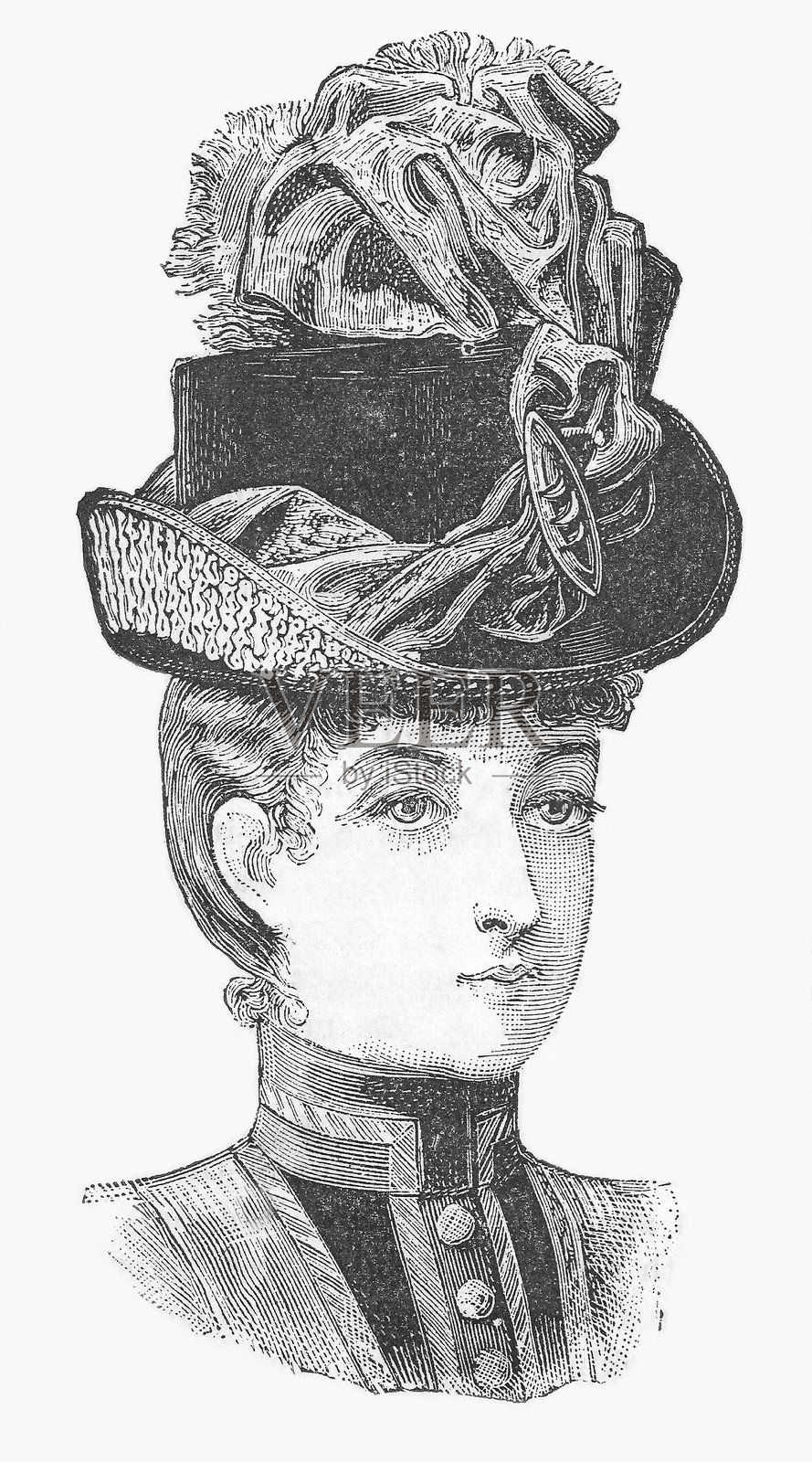 19世纪的时尚女士插画图片素材