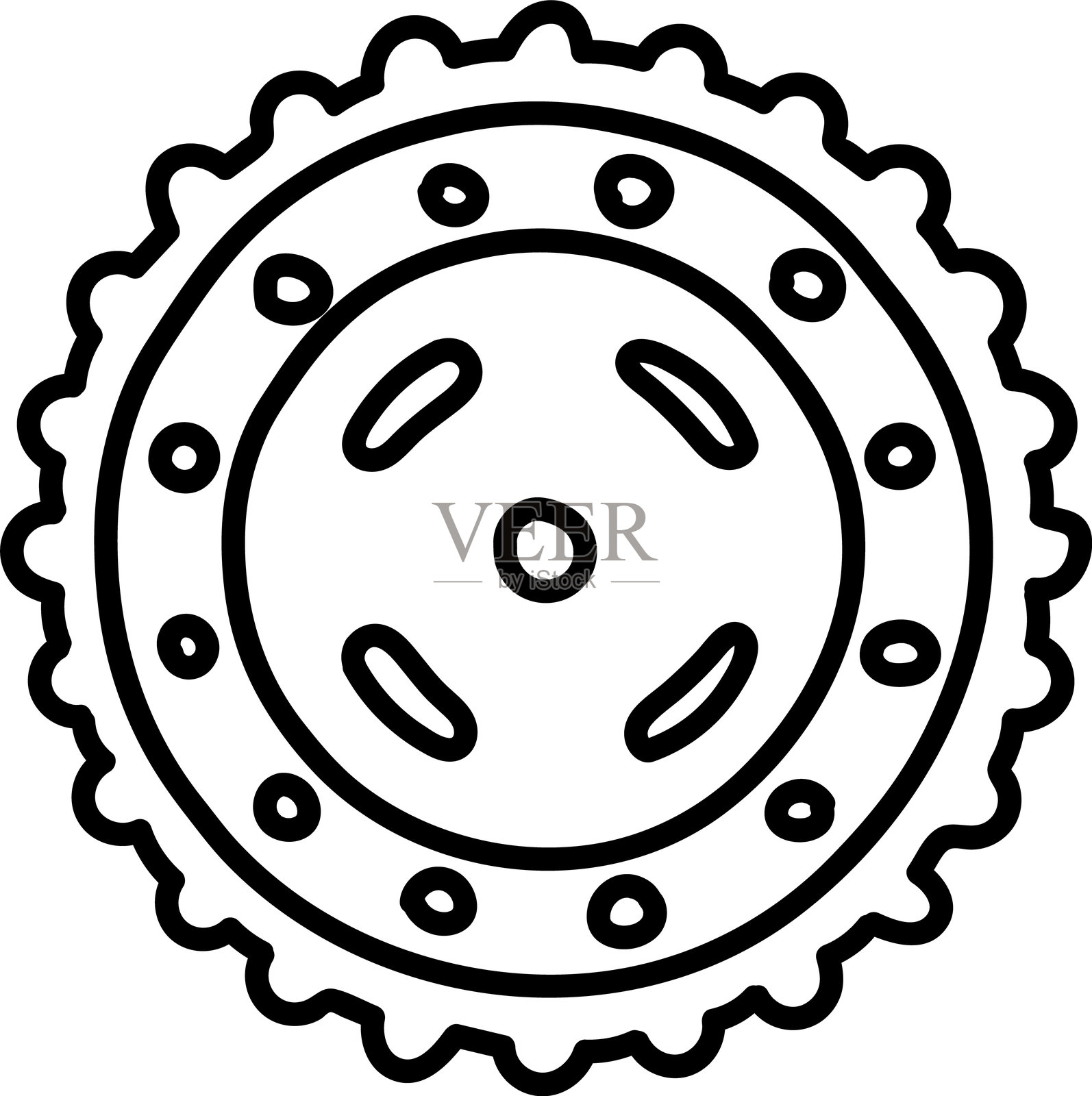 手绘齿轮元素集合，涂鸦风格，齿轮机制，商业理念与团队合作概念集合插画图片素材