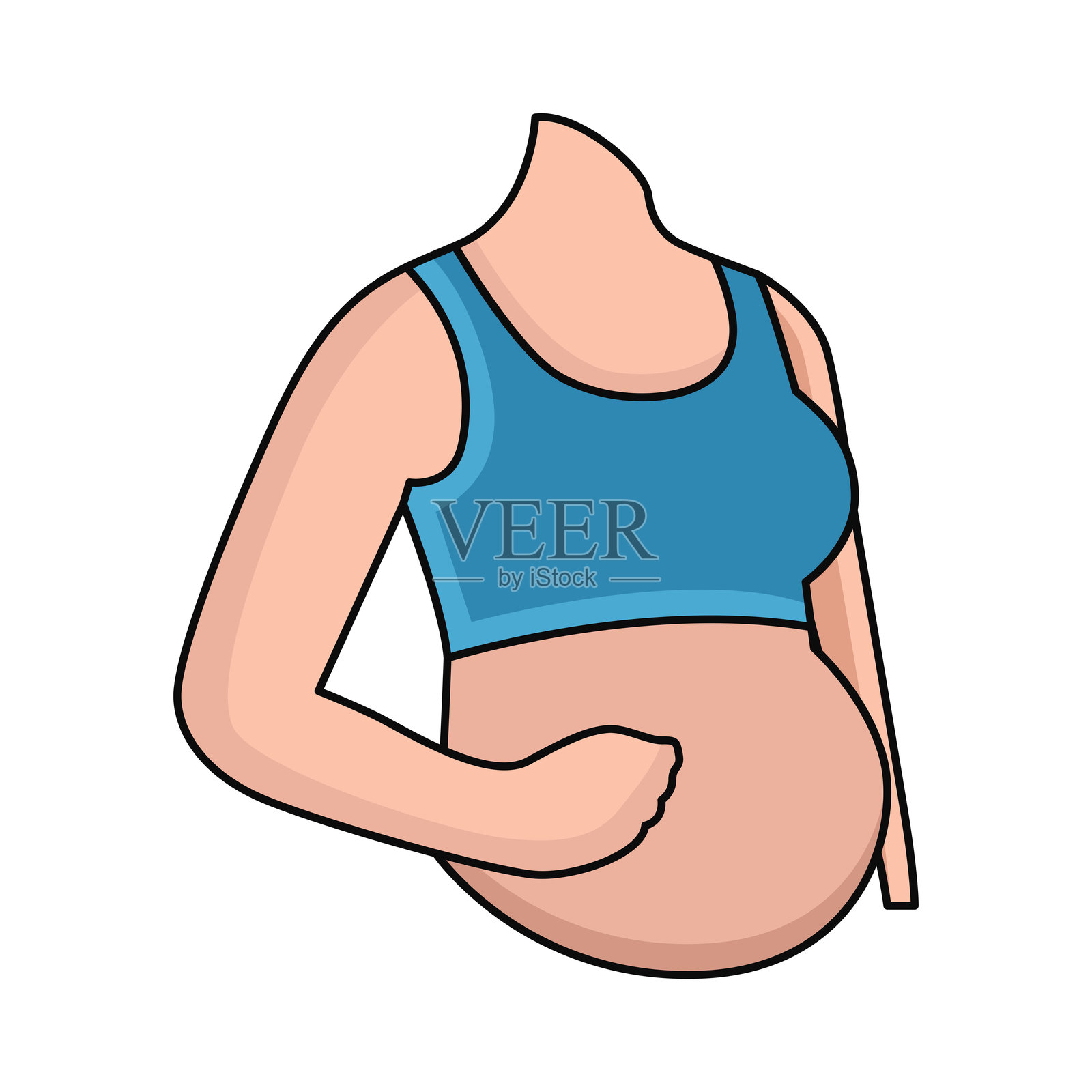 肚子插画图片素材