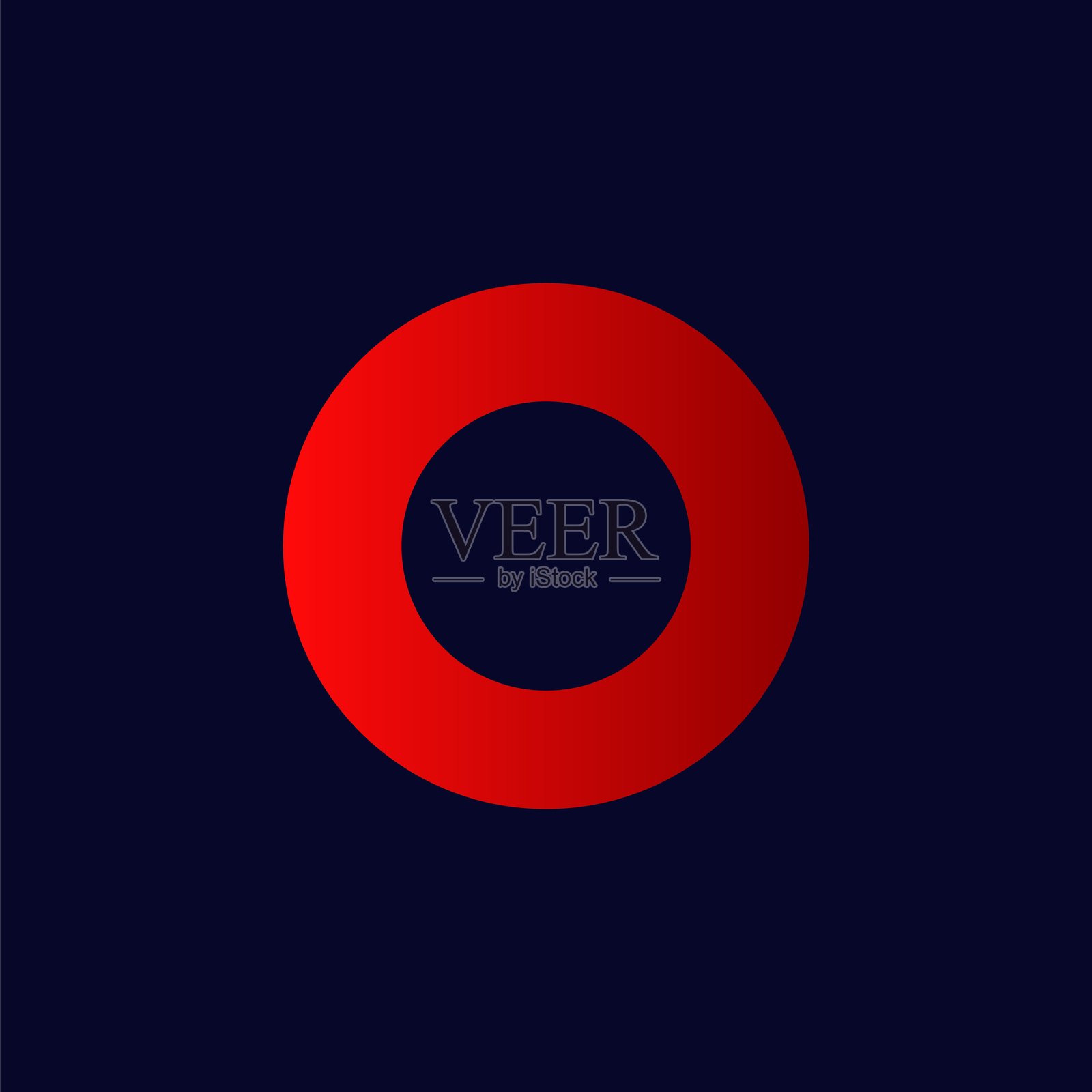 大胆的红色圆形设计，采用从深到浅的平滑过渡，风格简约插画图片素材