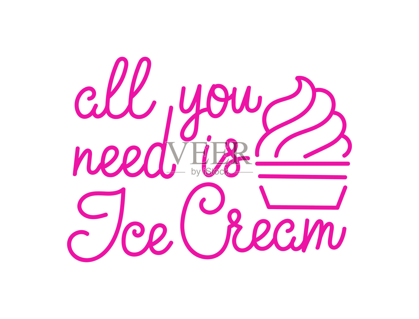 享受美味冰淇淋，这个欢快而生动的设计传达了甜蜜的信息插画图片素材