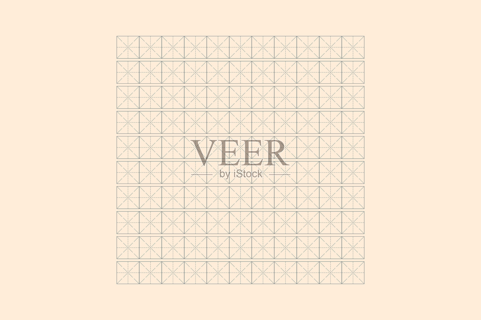 象形文字写作练习本。可打印的横线纸。适合学校的几何图案。横线纸。汉字书写模拟器。书法练习页。方格纸。插画图片素材