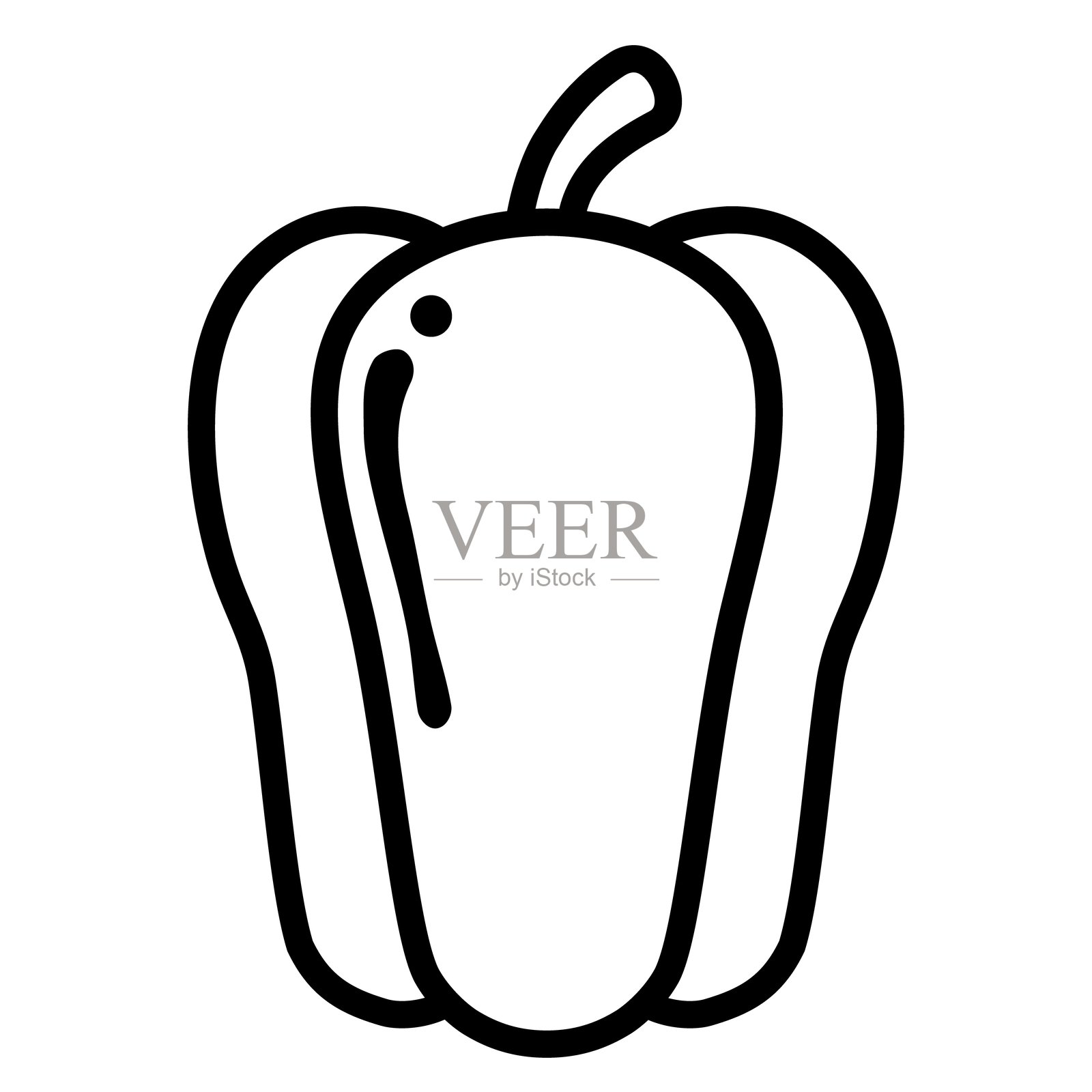 绿色辣椒图标，背景为白色插画图片素材