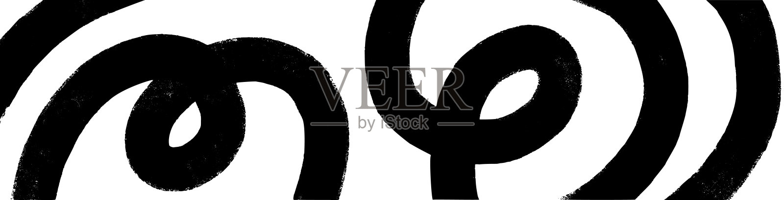 抽象的笔触背景，带有多彩的油漆飞溅和旋转的波浪。艺术性的矢量图案，具有螺旋效果和丝带线条。平面矢量插图，背景为白色。插画图片素材