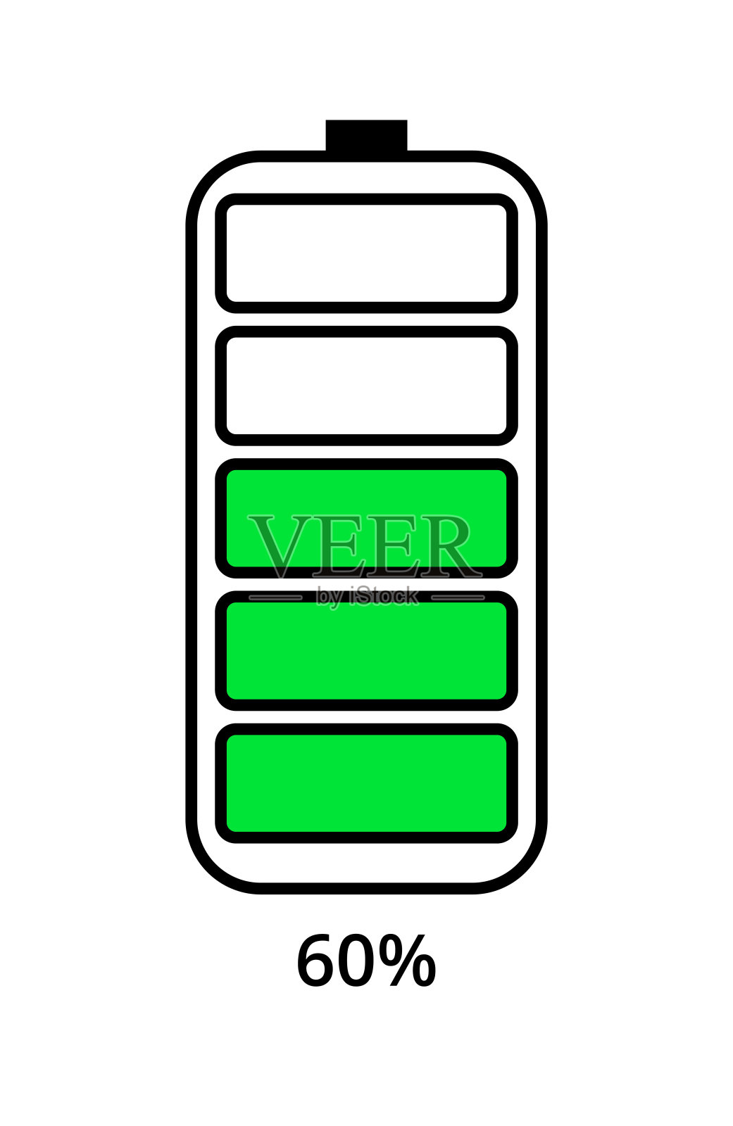 手机电池充电60%插画图片素材