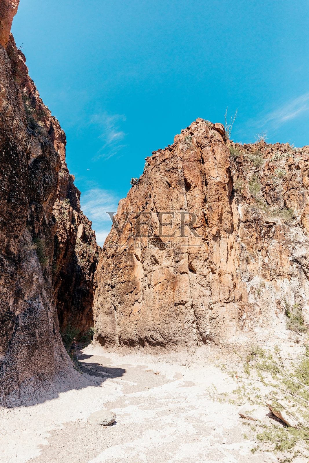 大弯国家公园狗峡谷小径的高耸岩壁照片摄影图片
