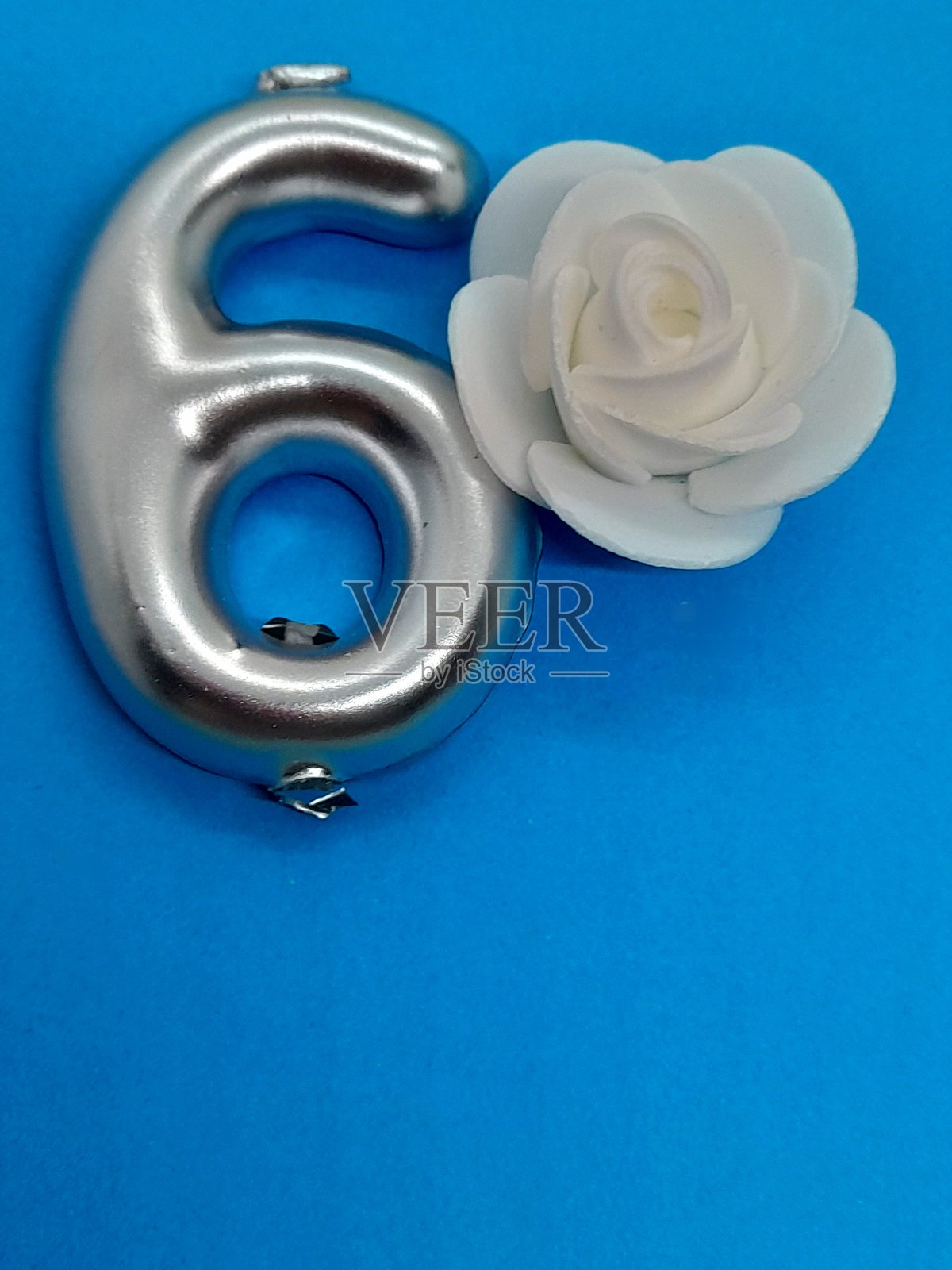 数字6生日蜡烛特写照片摄影图片