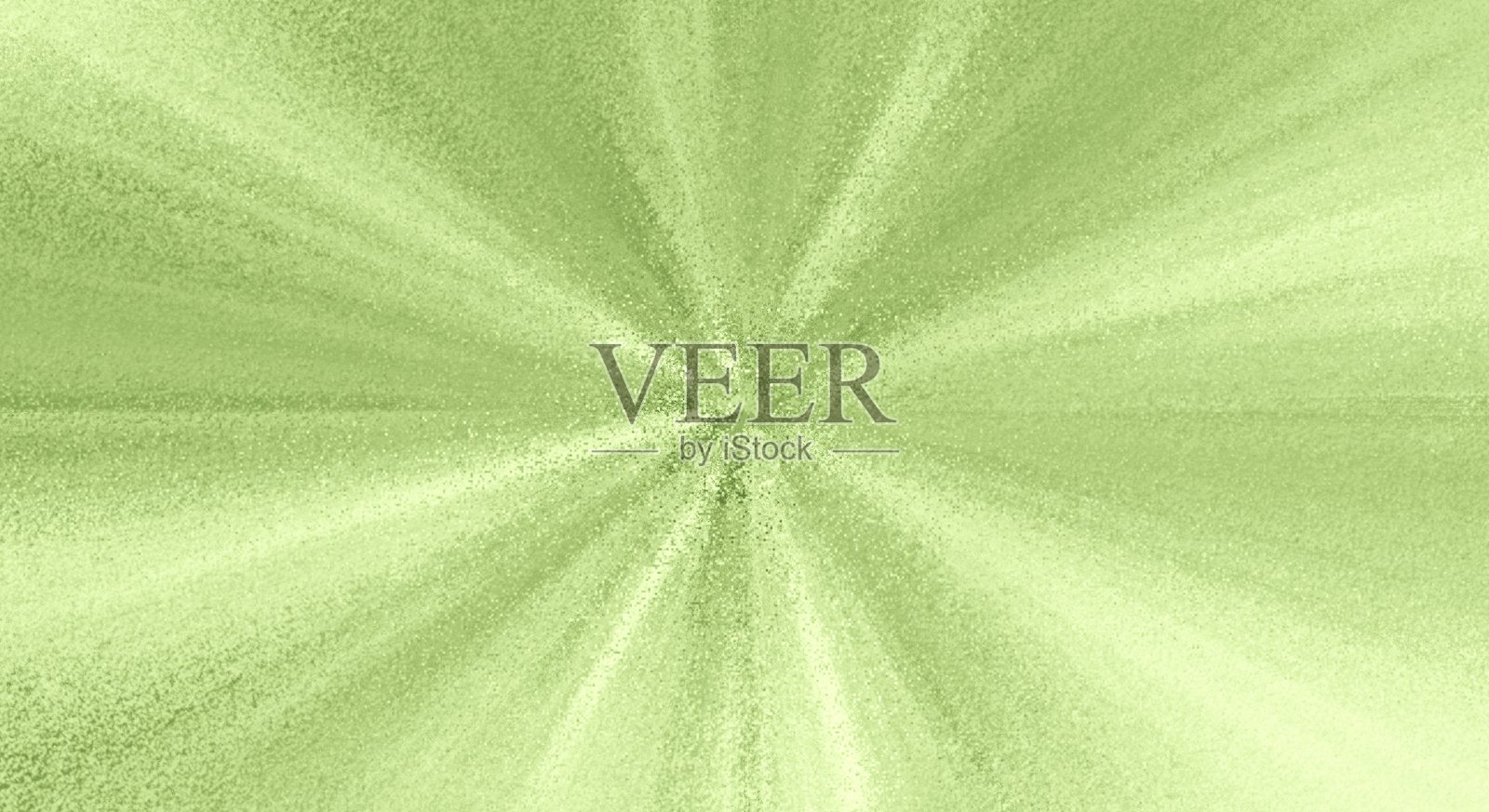 带有轻微颗粒的纹理背景插图,从中心向外扩散。呈现辐射光线、能量爆炸或光源照明的外观。浅绿色调。照片摄影图片