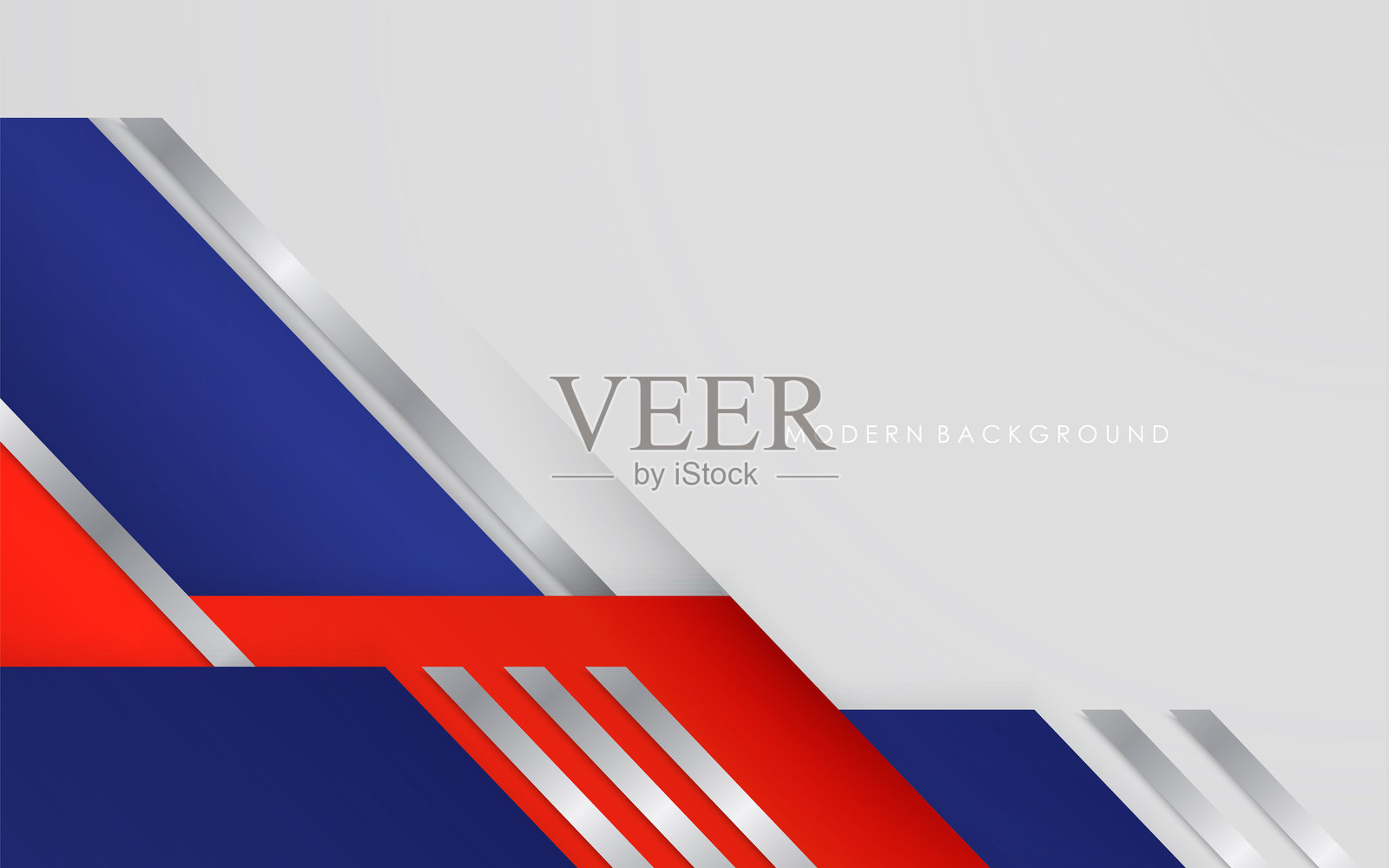 现代抽象背景插图，蓝色和红色渐变与白色重叠层次的矢量图形插画图片素材