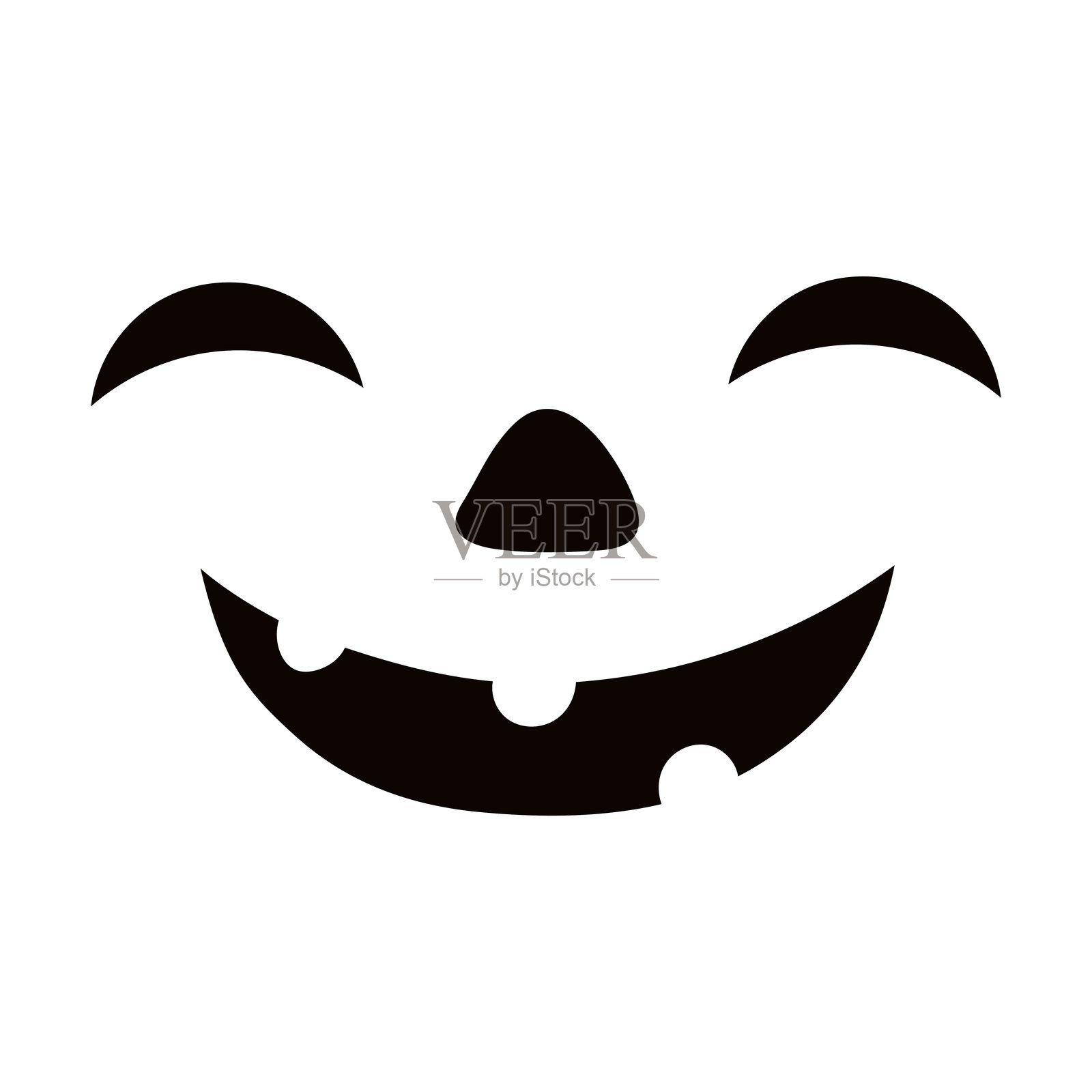 可爱的恐怖南瓜脸手绘万圣节插图。插画图片素材