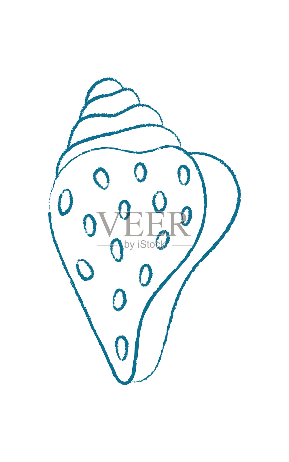 蜡笔贝壳涂鸦插画图片素材