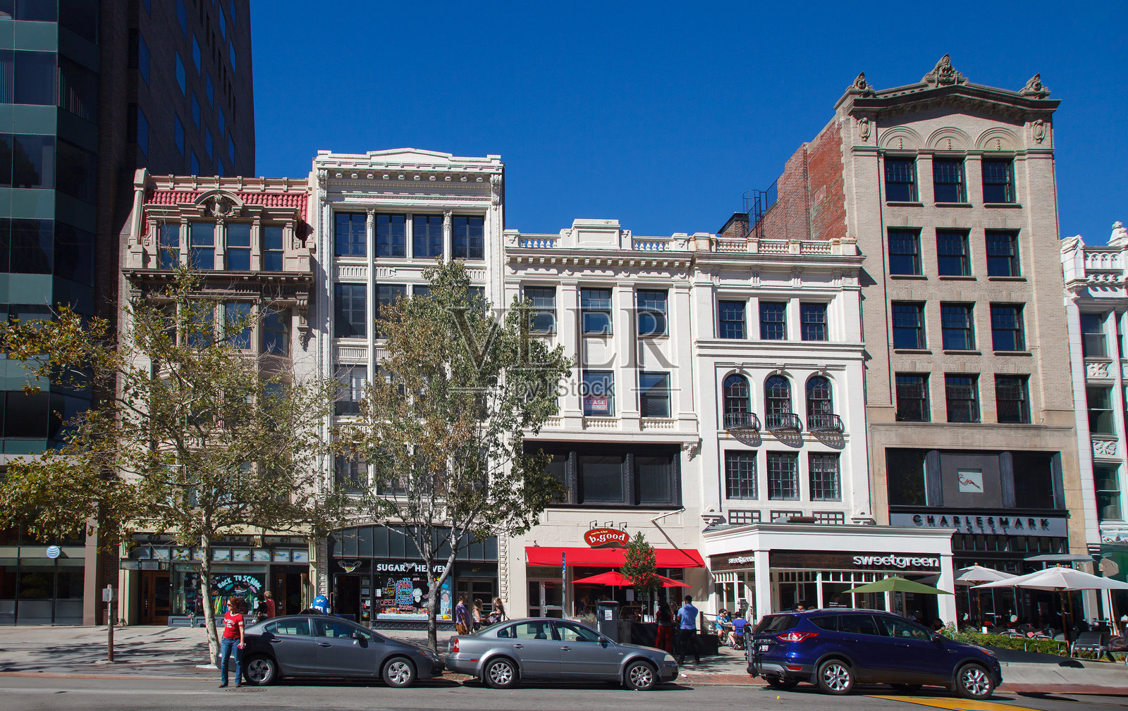 波士顿马萨诸塞州博伊尔斯顿街的历史建筑立面照片摄影图片