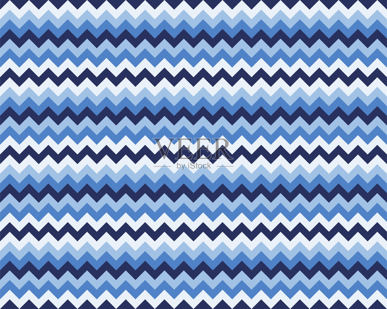 抽象的锯齿形图案，呈现不同深浅的蓝色。无缝且多用途，适合用于背景、纺织品或需要现代动感的创意项目。插画图片素材