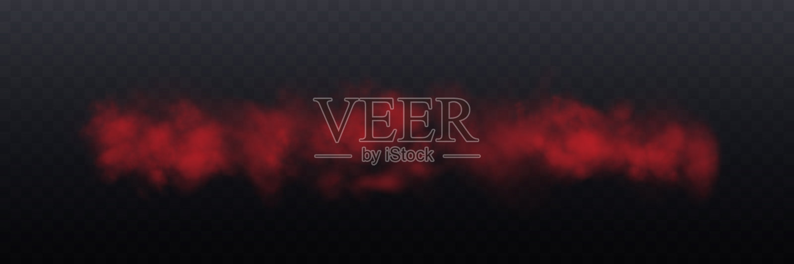 红色烟雾或雾霭，透明背景上的叠加效果。炽热的火焰和火焰，魔法雾气，蒸汽。抽象矢量插图插画图片素材