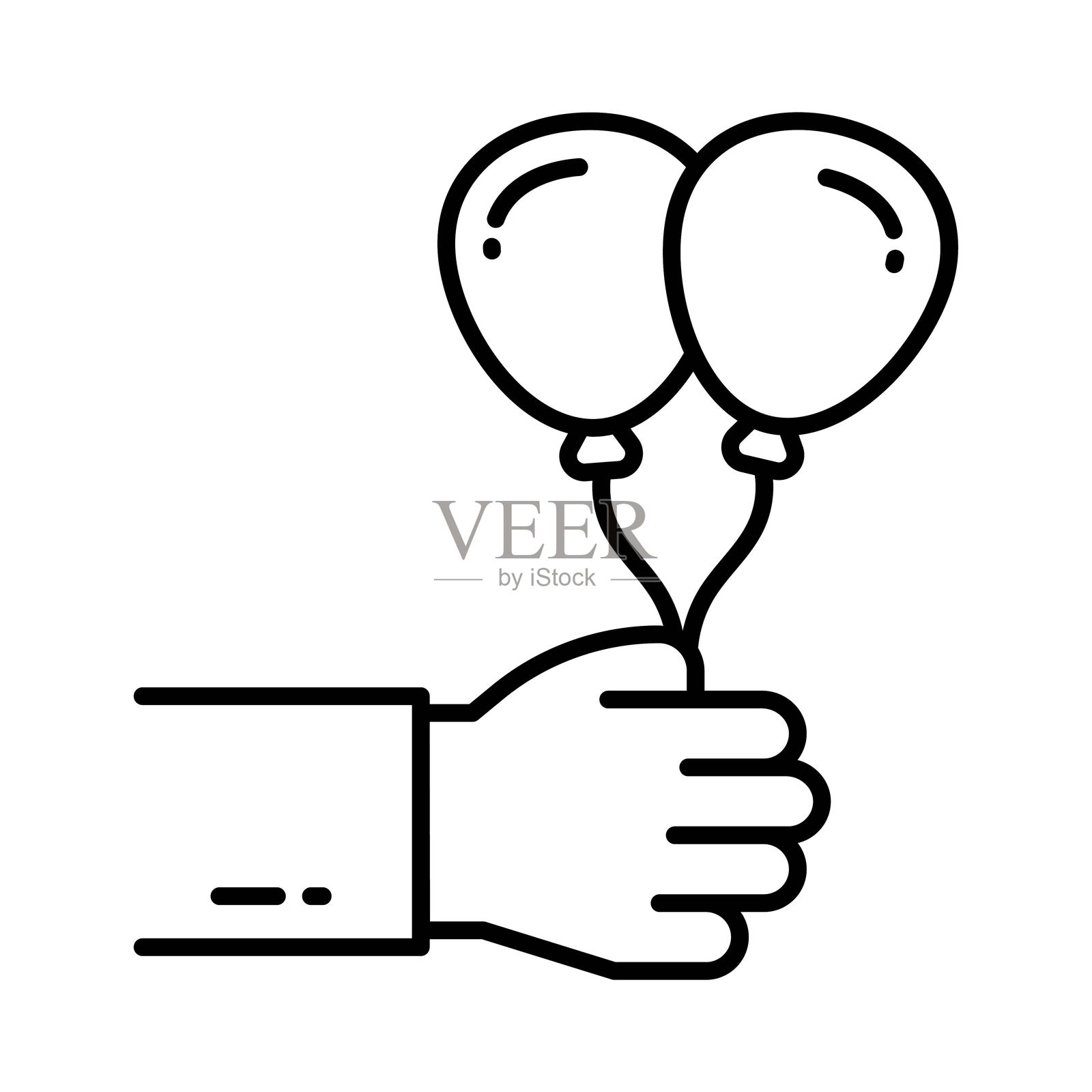 气球矢量轮廓图标。EPS 10 文件插画图片素材