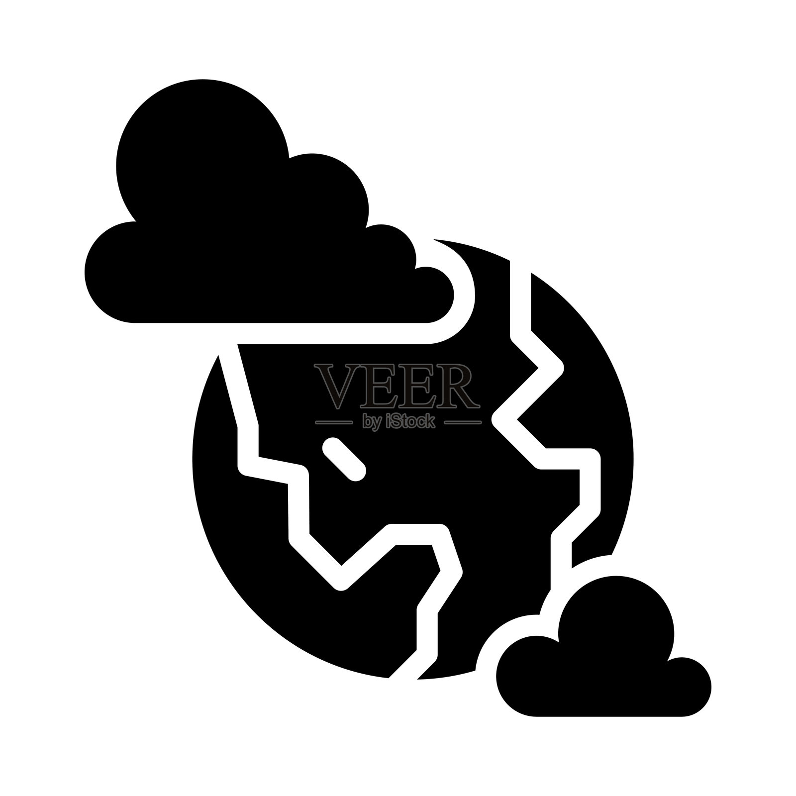 平面图标风格的空气污染图标插画图片素材