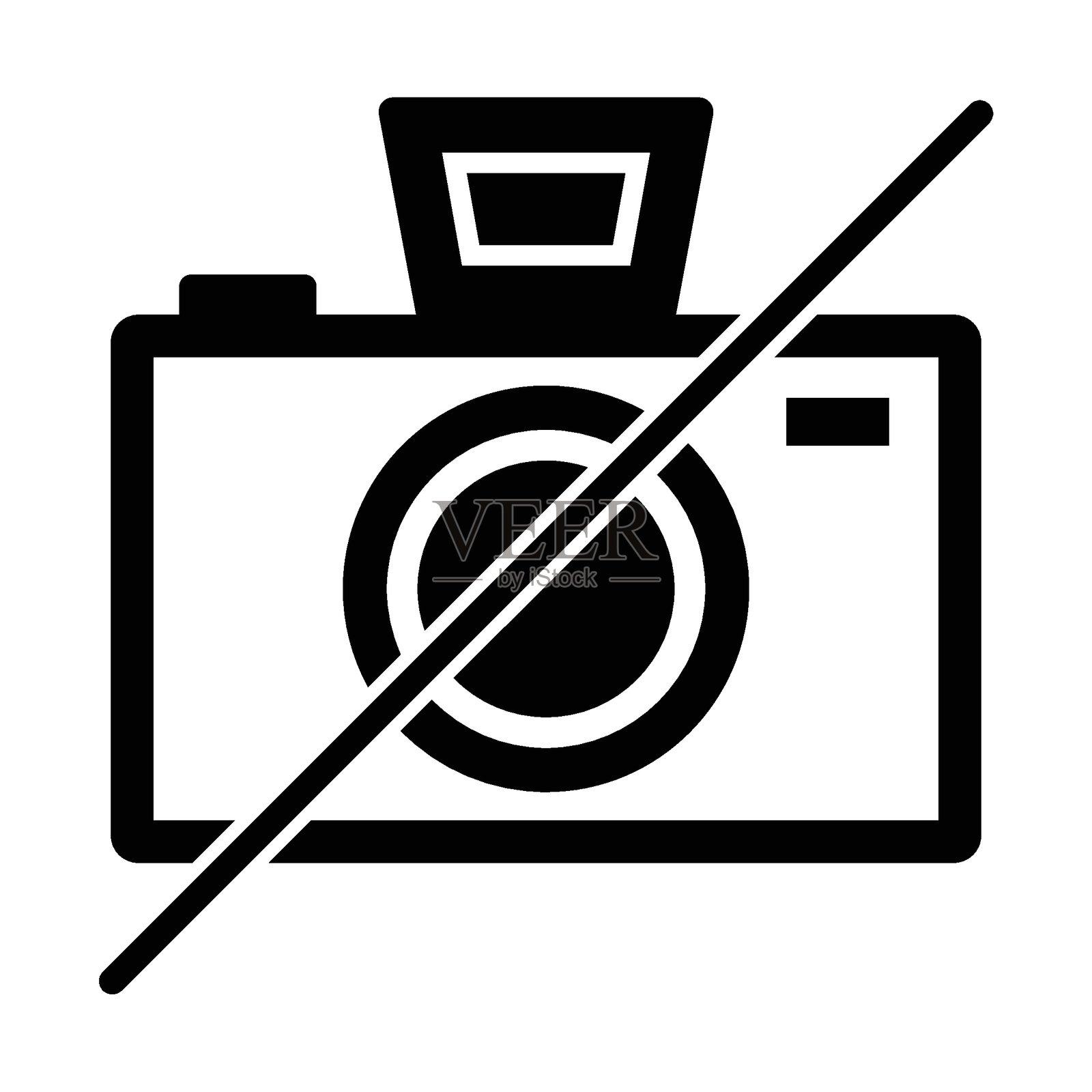 可轻松编辑或修改的无相机轮廓矢量图标插画图片素材