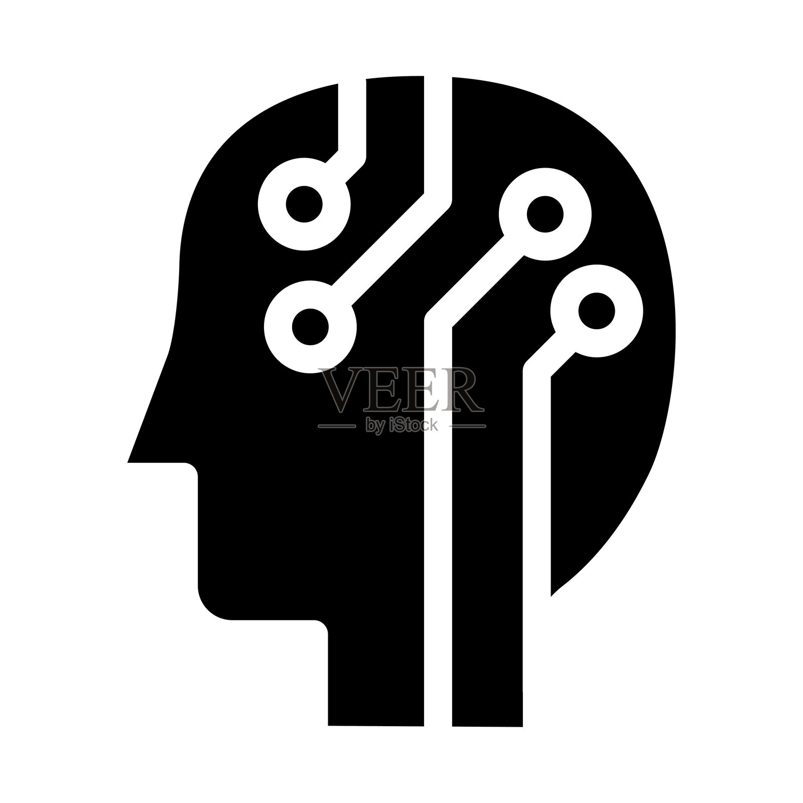 扁平图标风格的人工智能图标插画图片素材