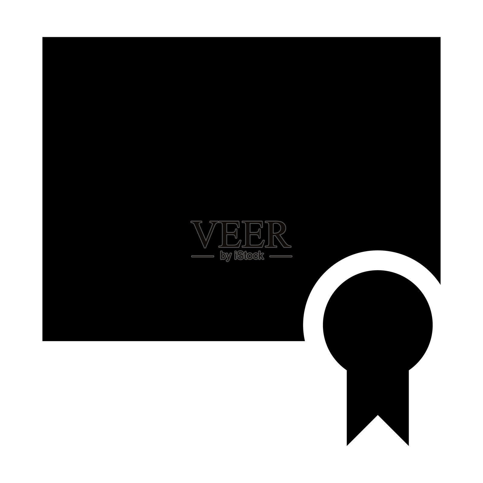 平面图标风格的证书图标插画图片素材