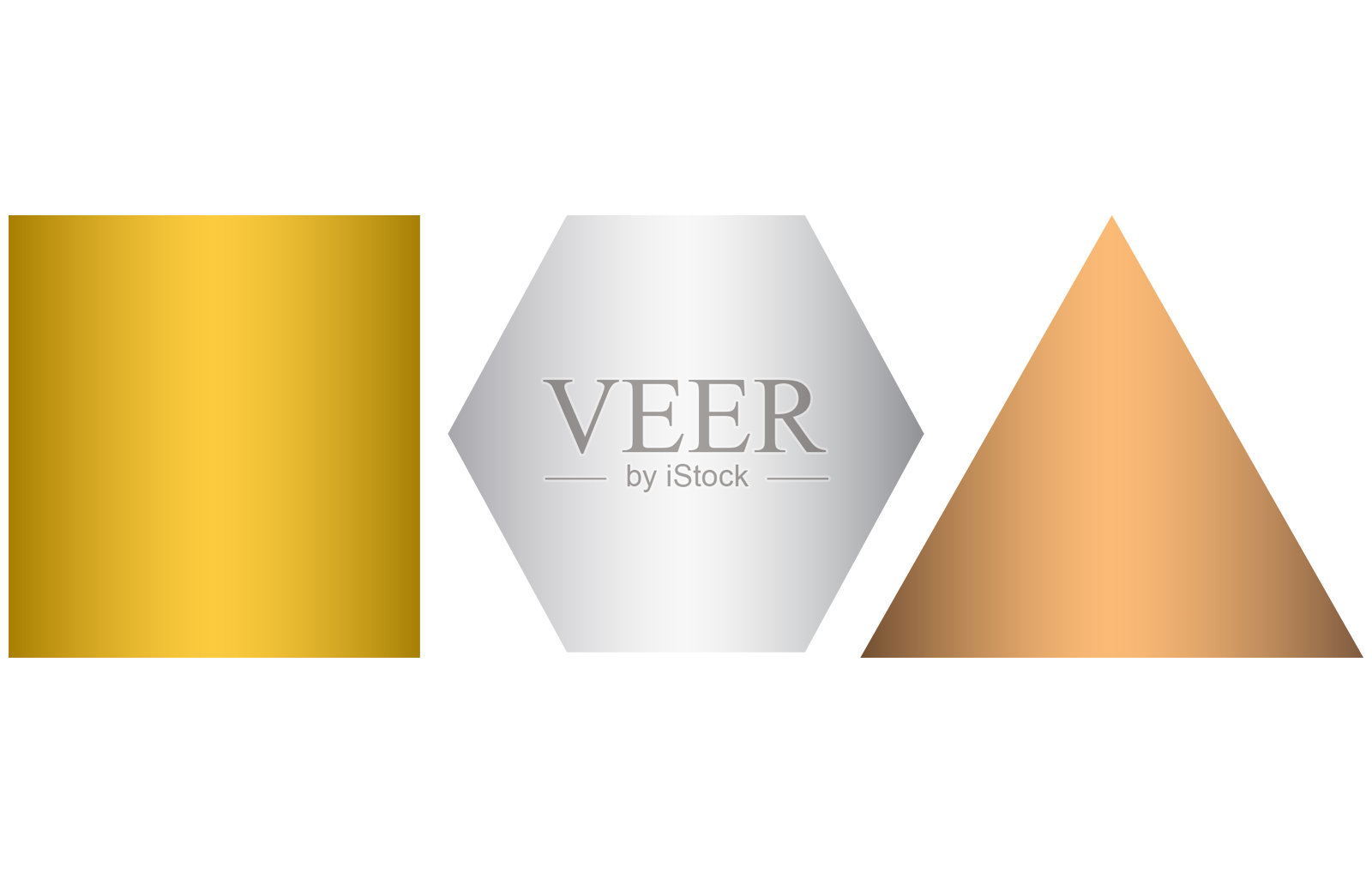 金属纹理集 - 黄金、白银和青铜金属插画图片素材