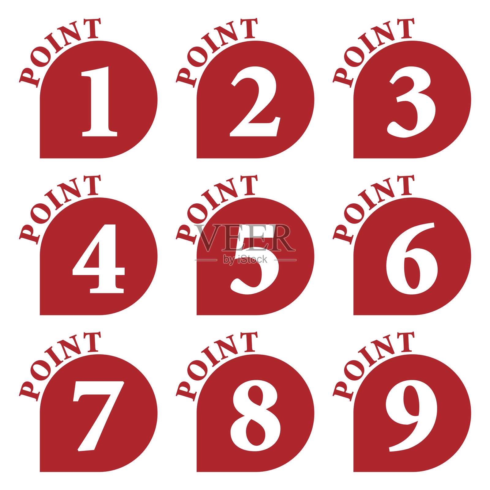 插图素材：数字图标1到9插画图片素材