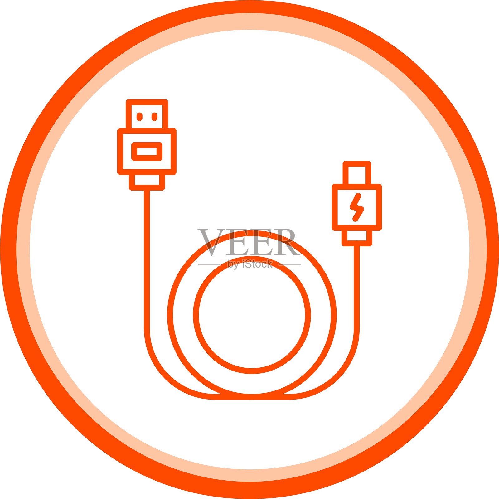 USB电缆图标插画图片素材